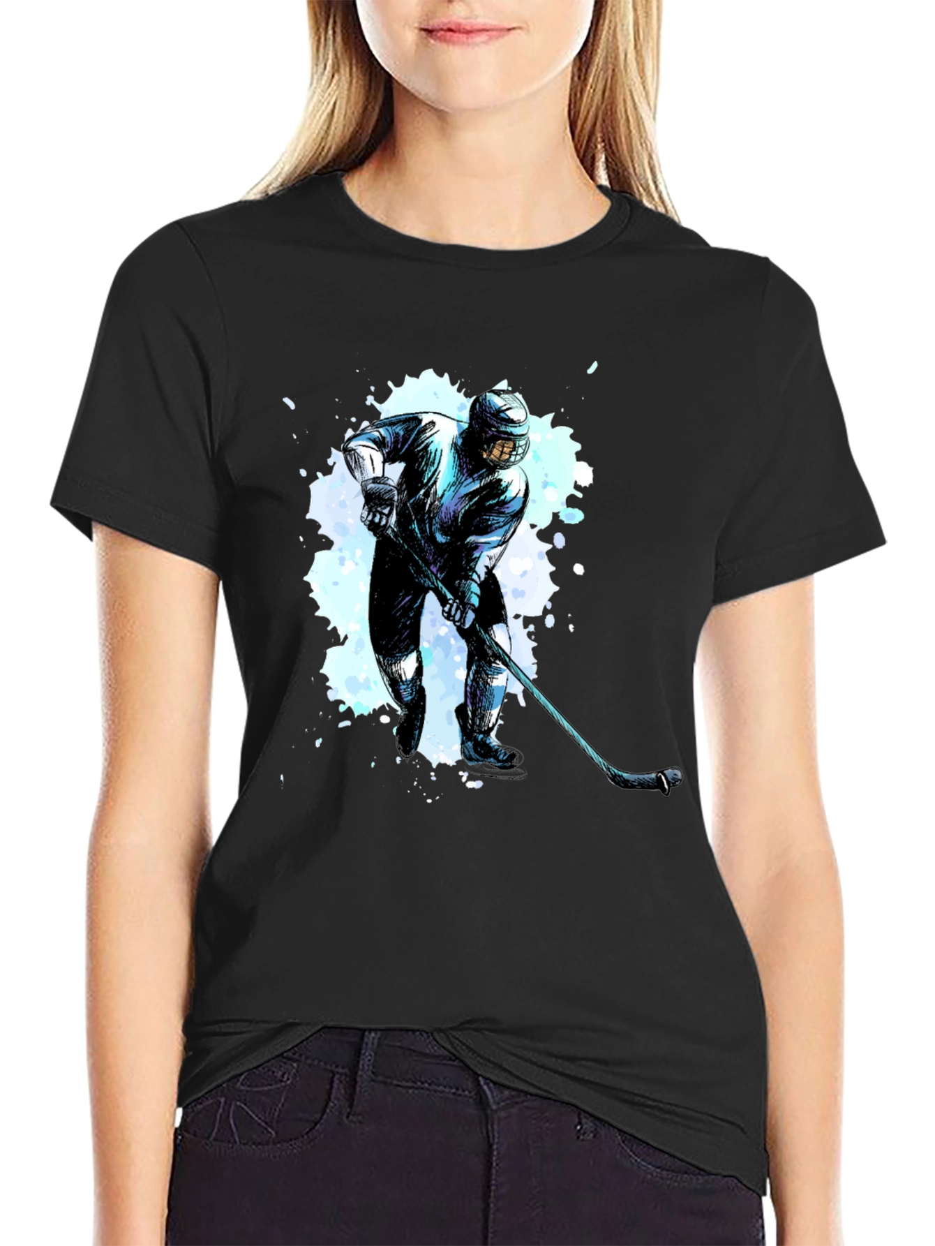 Hockey Player Graphic T-Shirt - Cool Fan Apparel