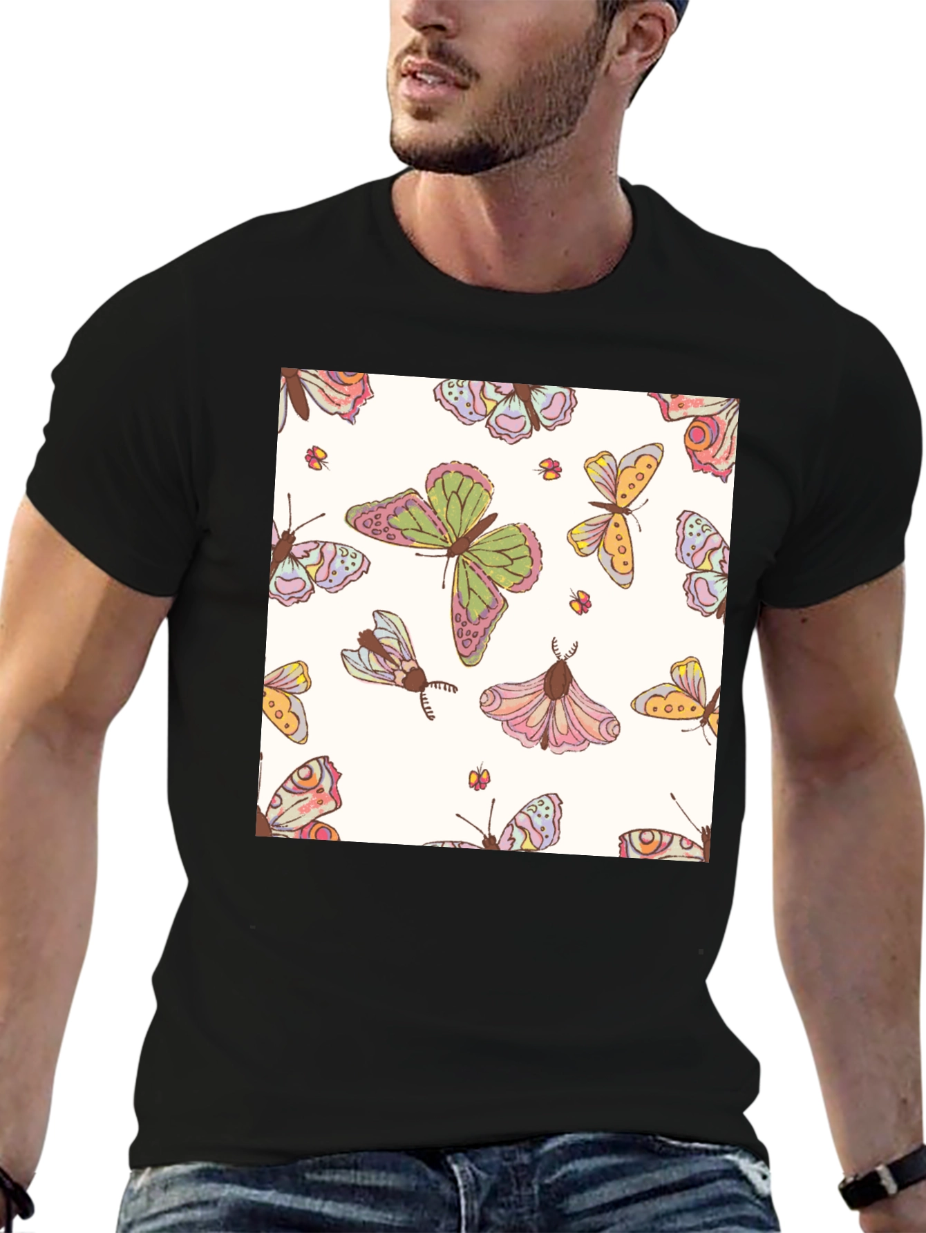 Butterfly Pattern Graphic Tee