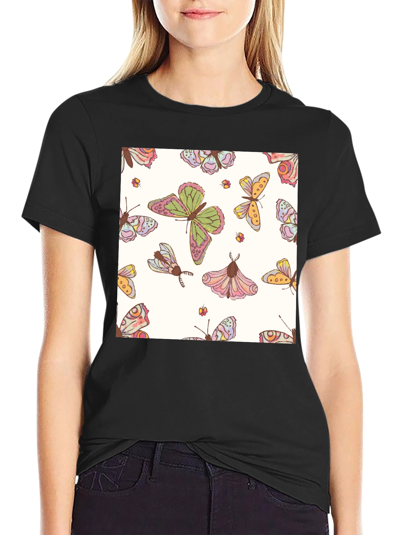 Butterfly Pattern Graphic Tee