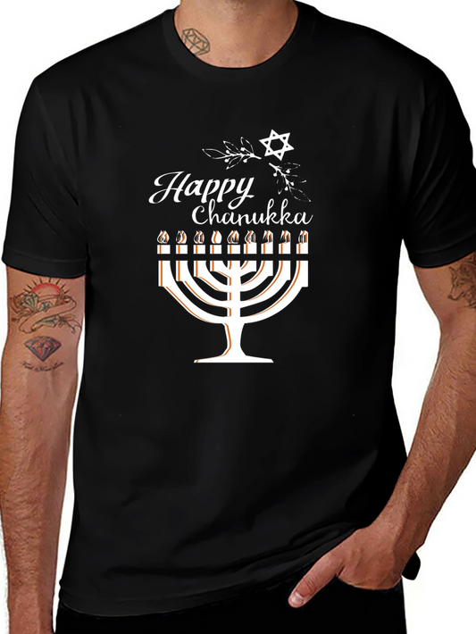 Happy Chanukah Menorah Graphic T-Shirt