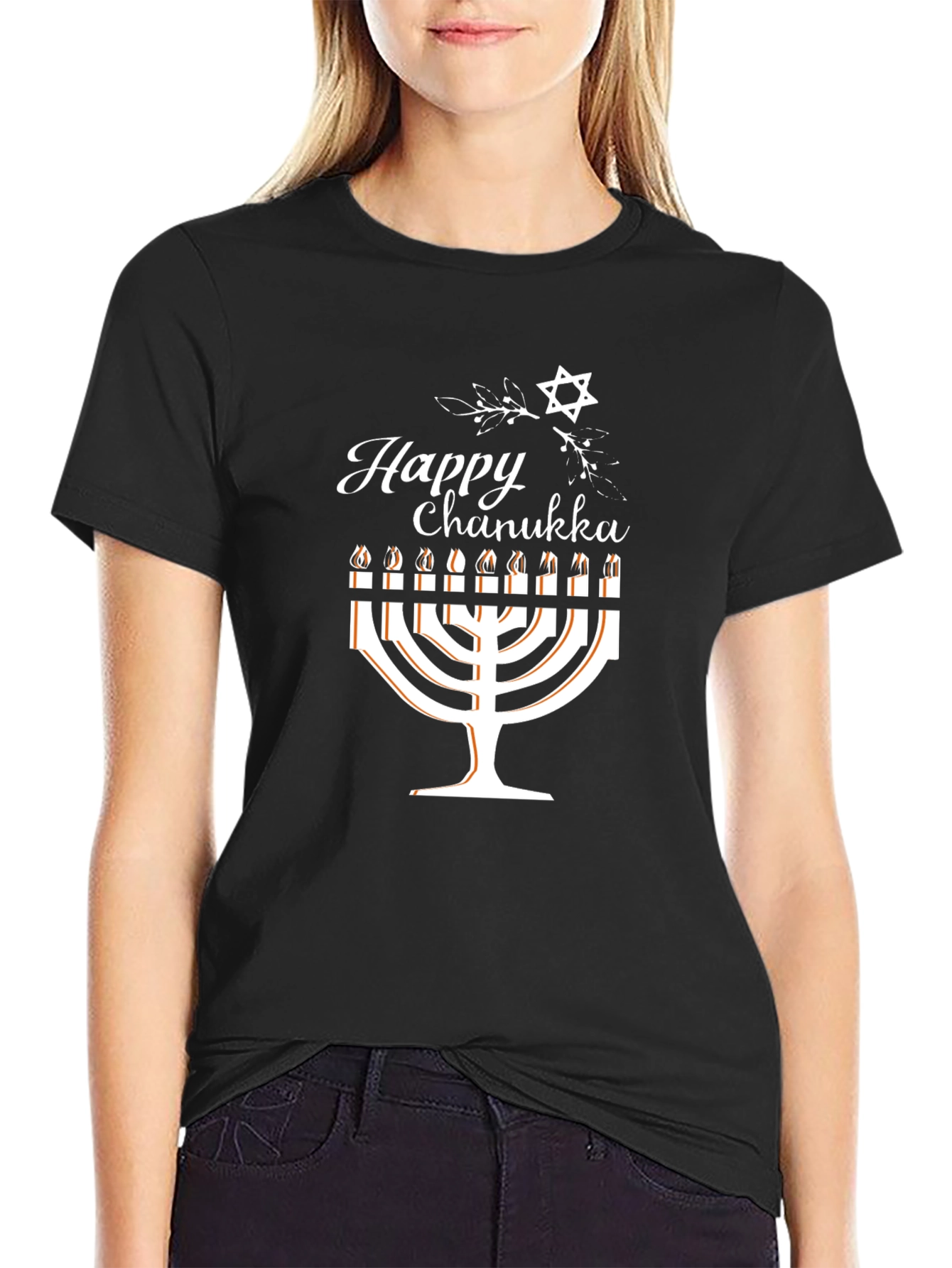 Happy Chanukah Menorah Graphic T-Shirt