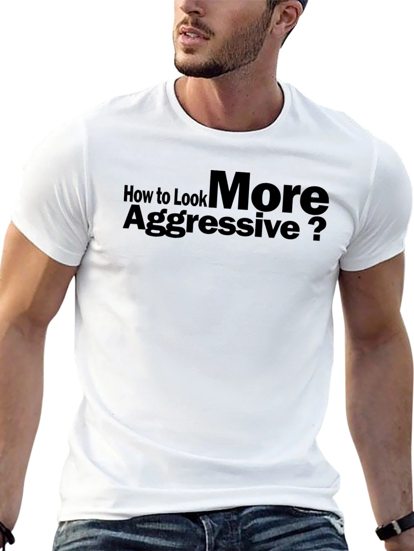 Aggressive Look T-Shirt: Bold Statement Tee