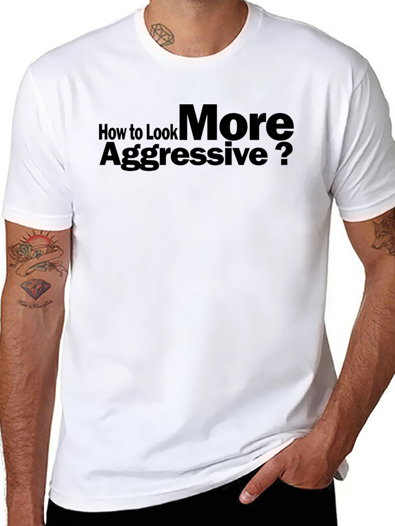 Aggressive Look T-Shirt: Bold Statement Tee