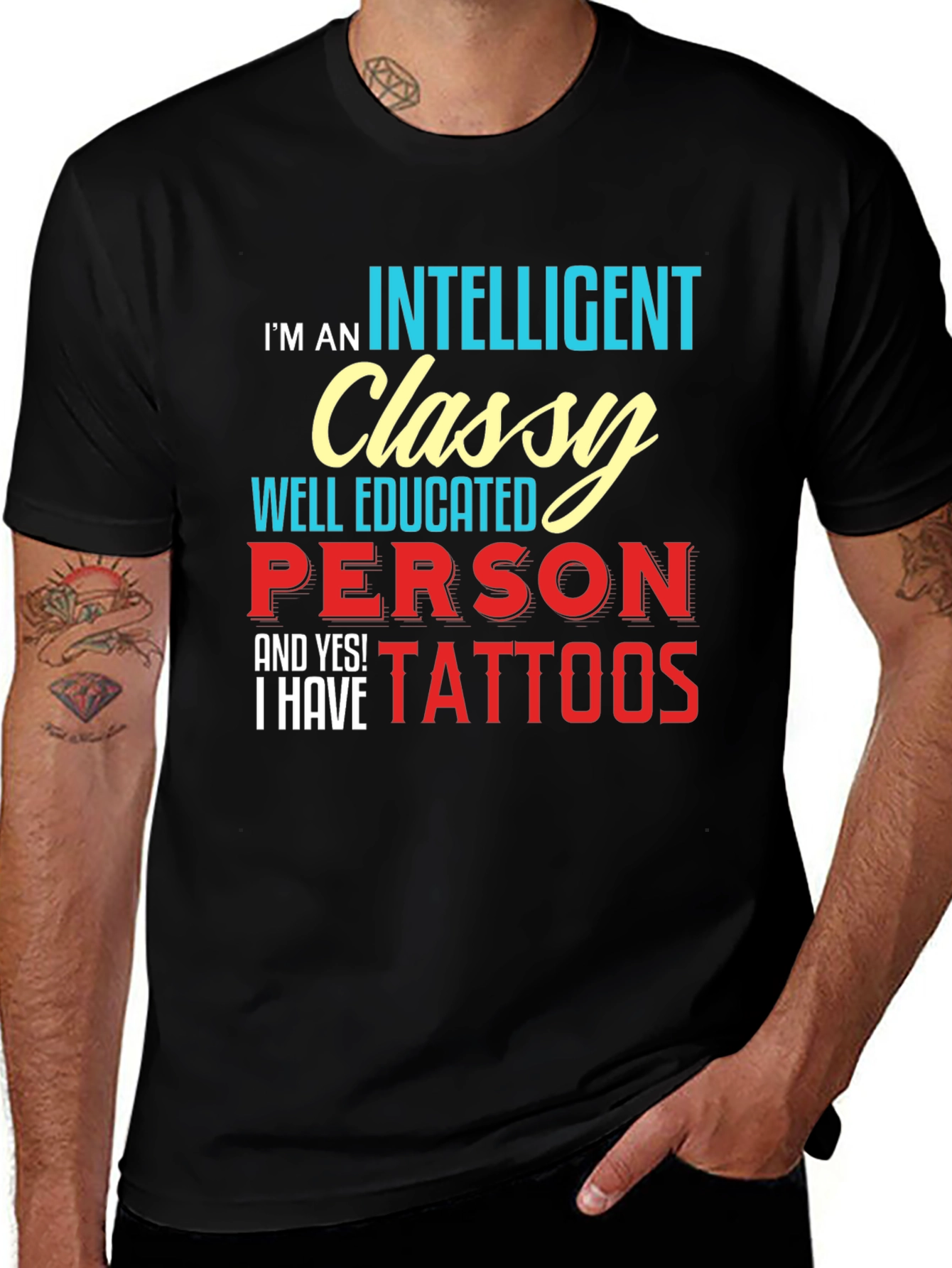 Intelligent Classy Tattooed T-Shirt