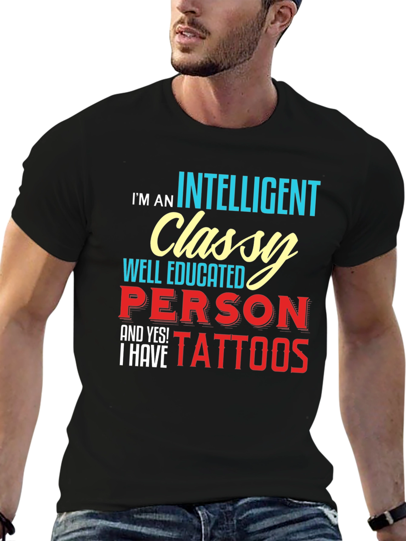 Intelligent Classy Tattooed T-Shirt