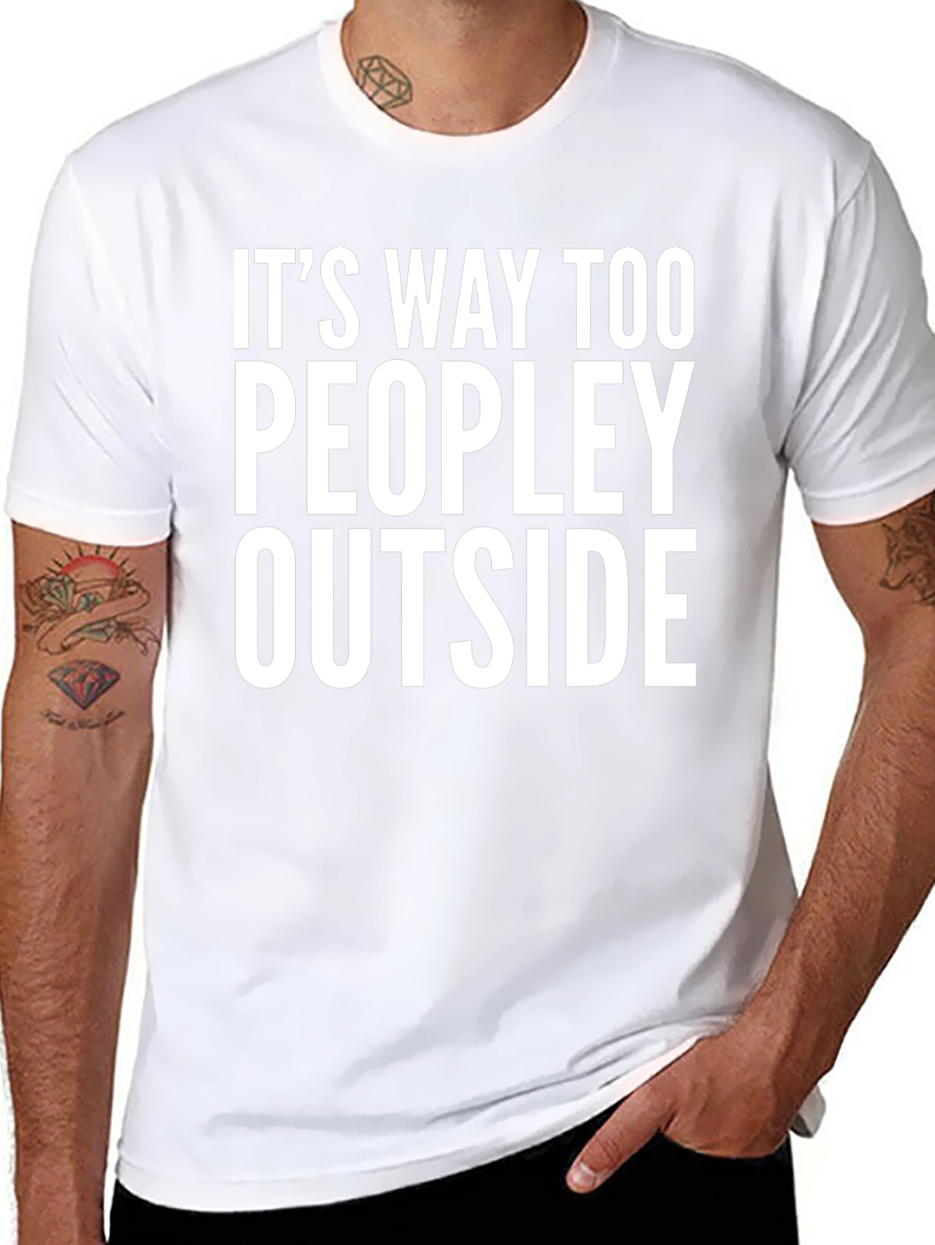 Funny Introvert T-Shirt - Too Peopley Outside Tee