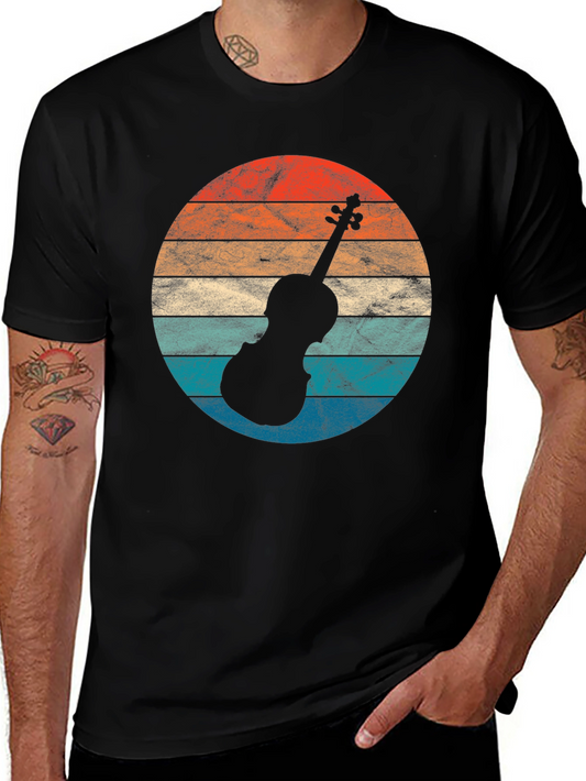 Vintage Violin Sunset Graphic Tee