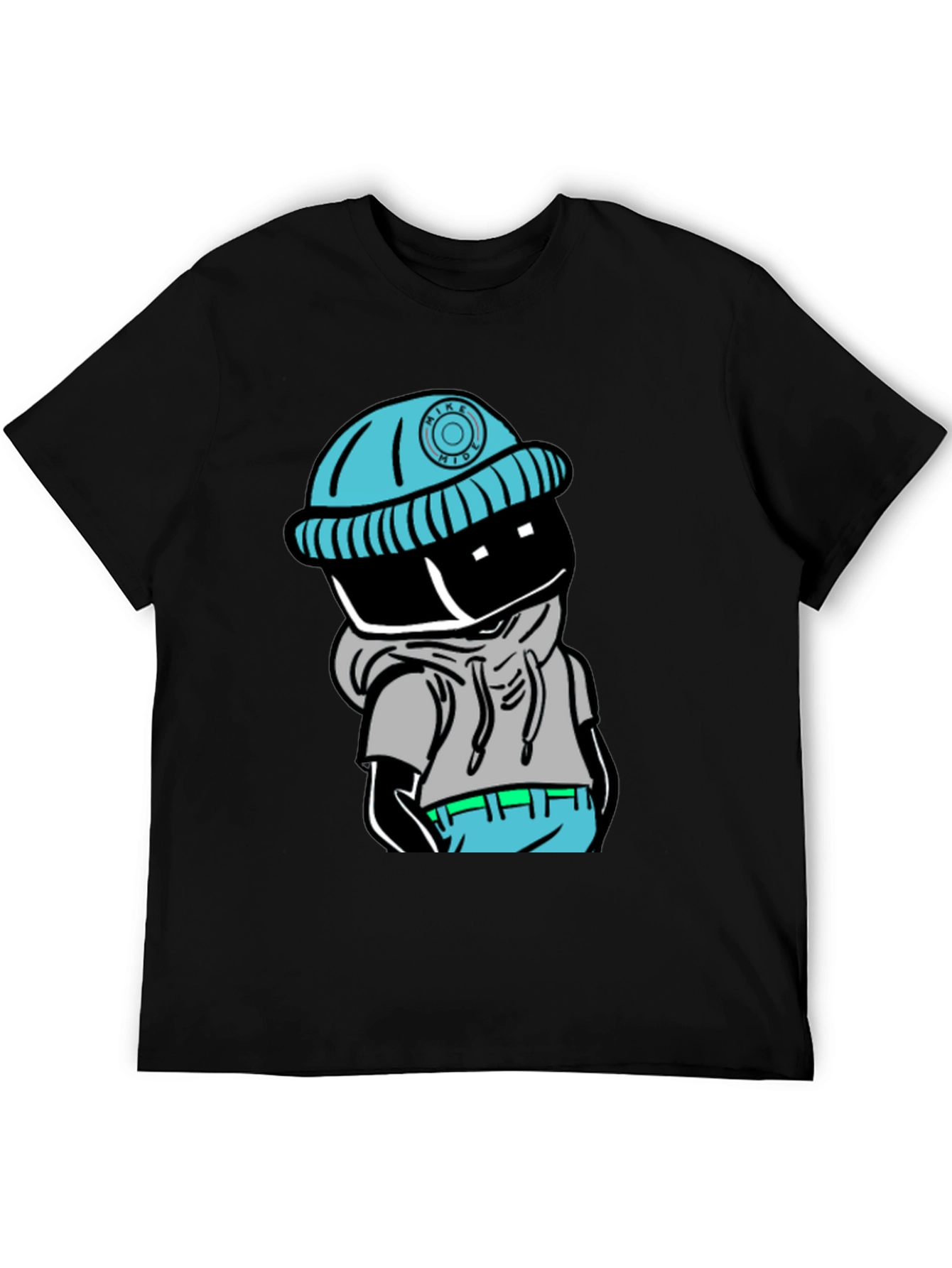 Trendy Cartoon Graphic Black T-Shirt