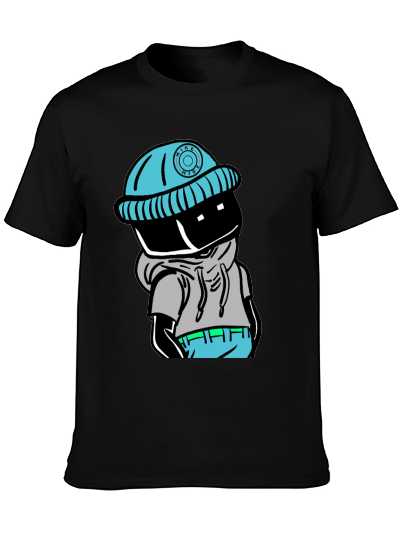 Trendy Cartoon Graphic Black T-Shirt