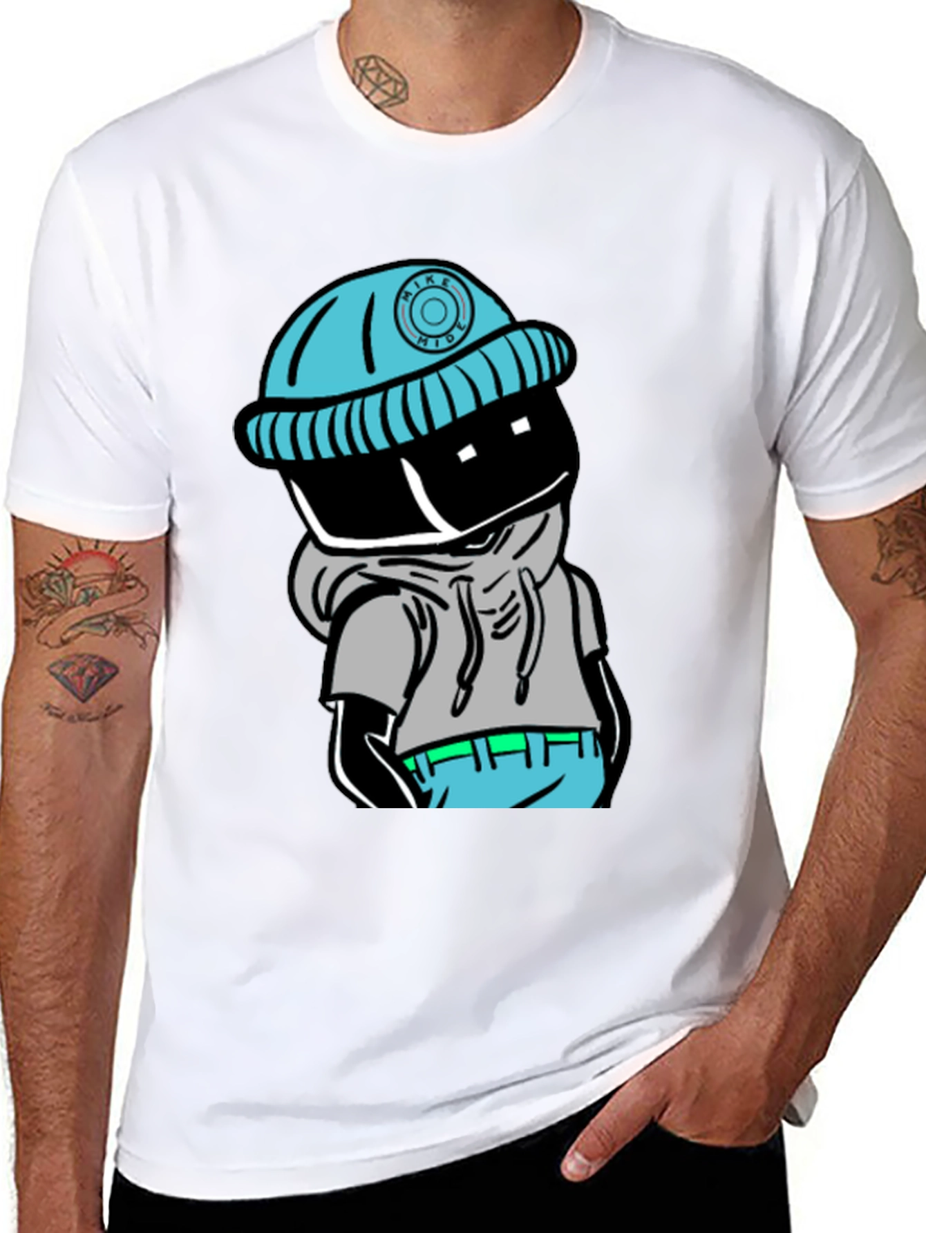 Trendy Cartoon Graphic Black T-Shirt