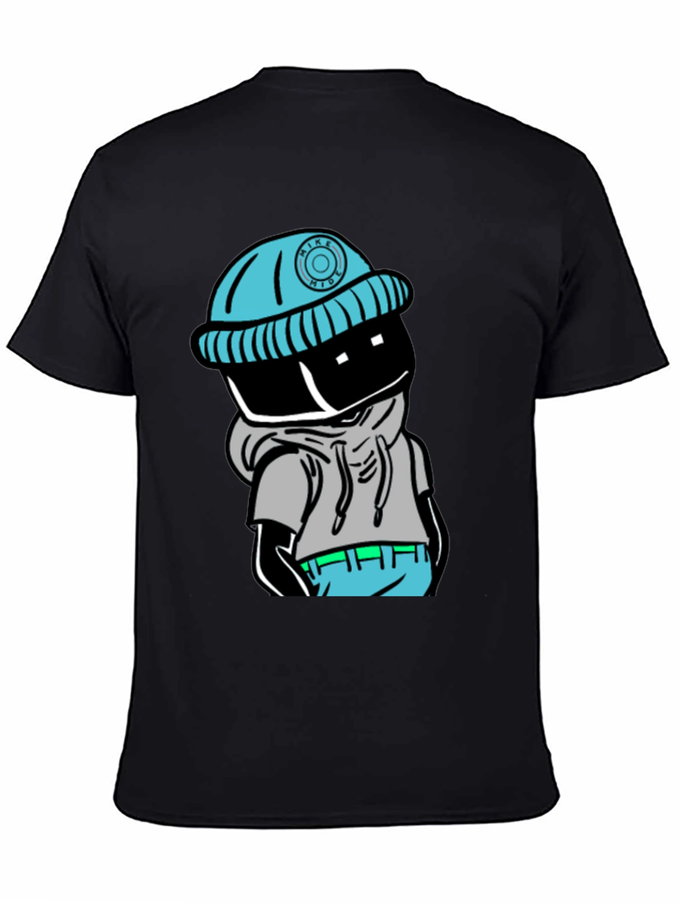 Trendy Cartoon Graphic Black T-Shirt
