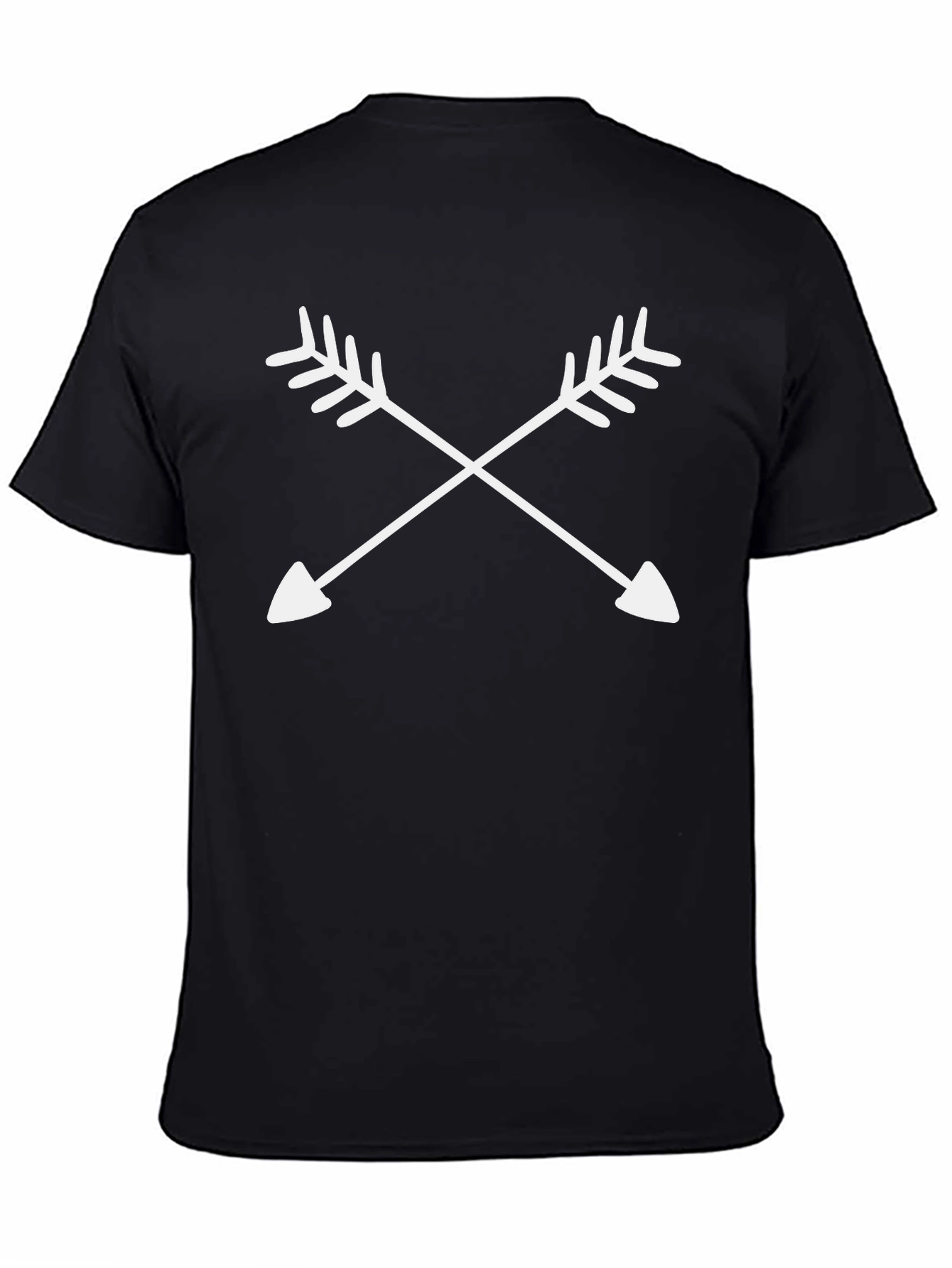 Mens Crossed Arrows Graphic Tee - Casual Black T-Shirt