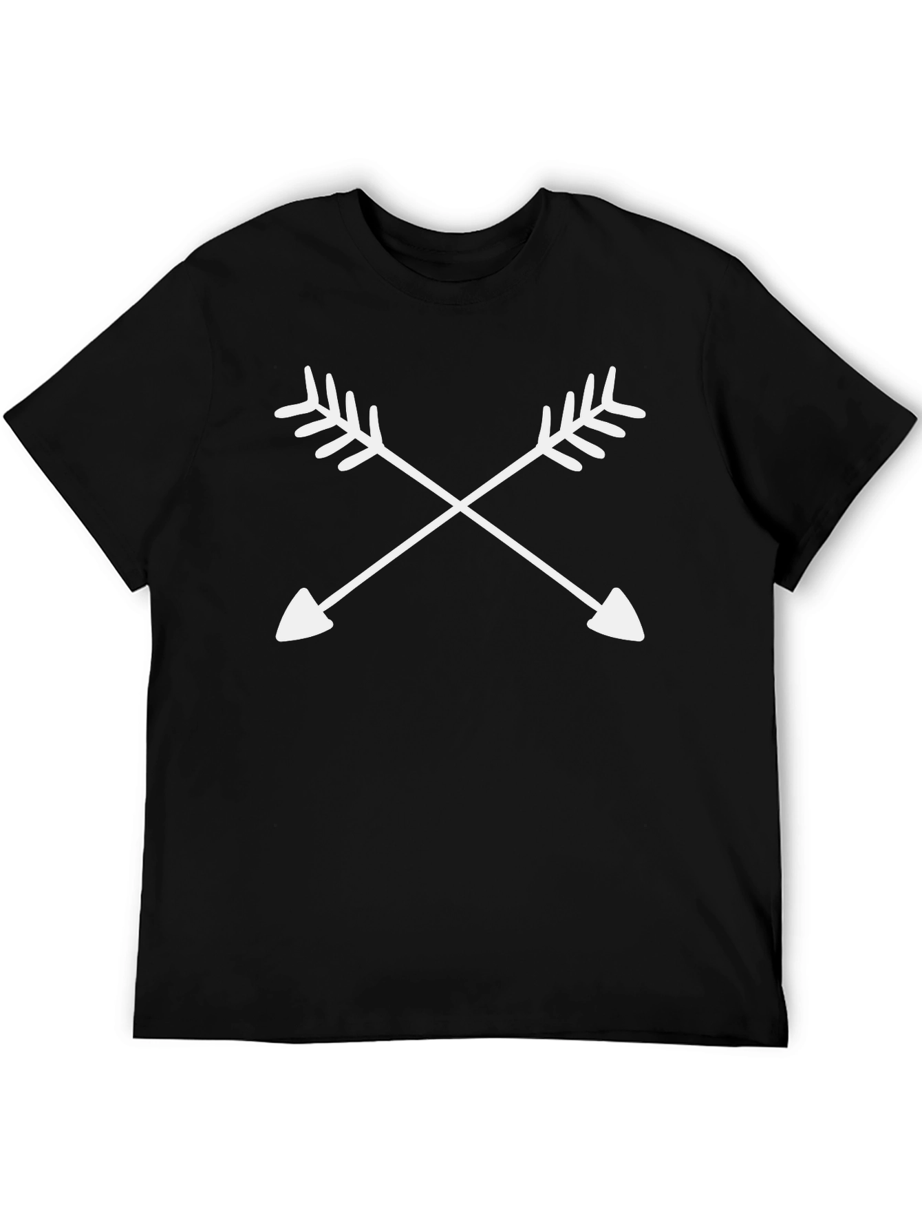 Mens Crossed Arrows Graphic Tee - Casual Black T-Shirt