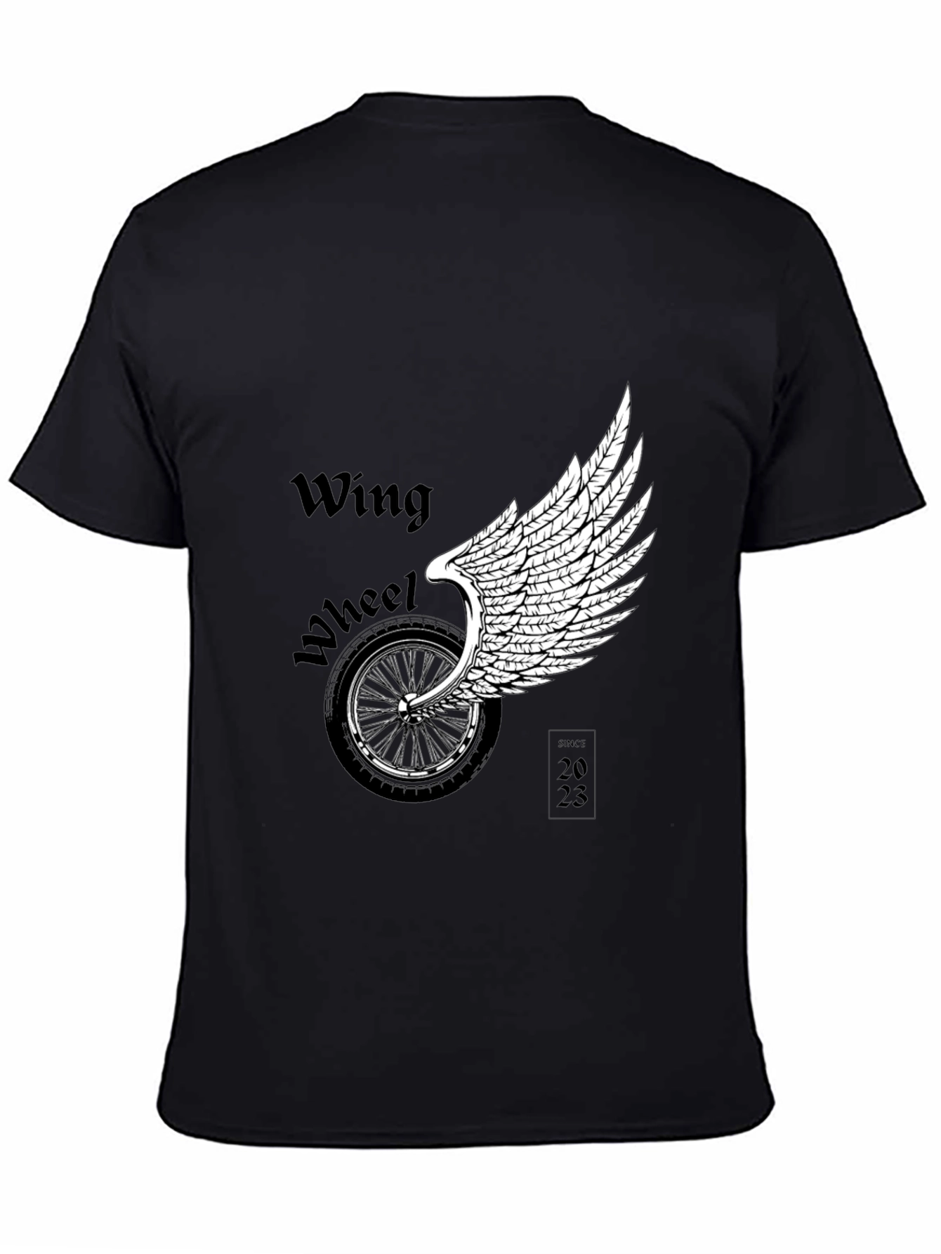 Wing Wheel T-Shirt - Black Graphic Tee