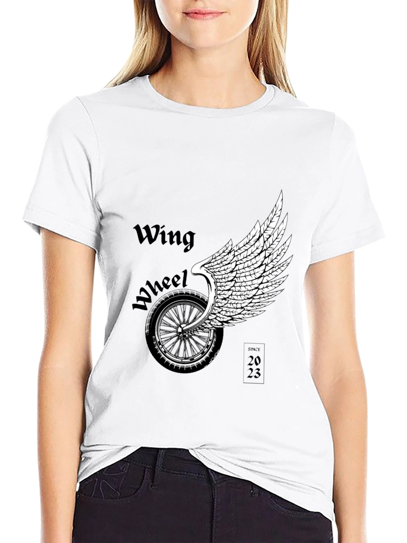 Wing Wheel T-Shirt - Black Graphic Tee
