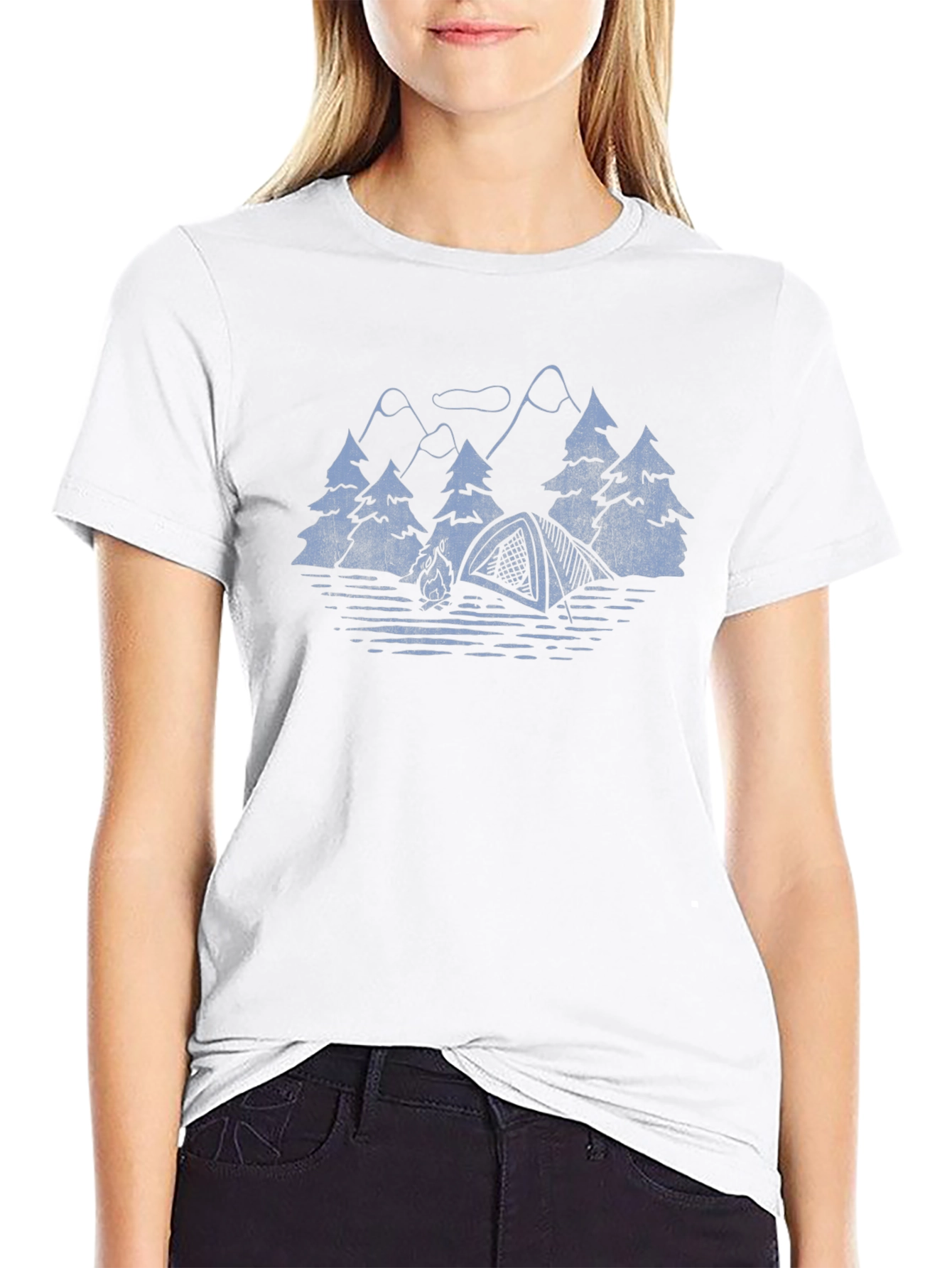 Camping Scene Graphic T-Shirt