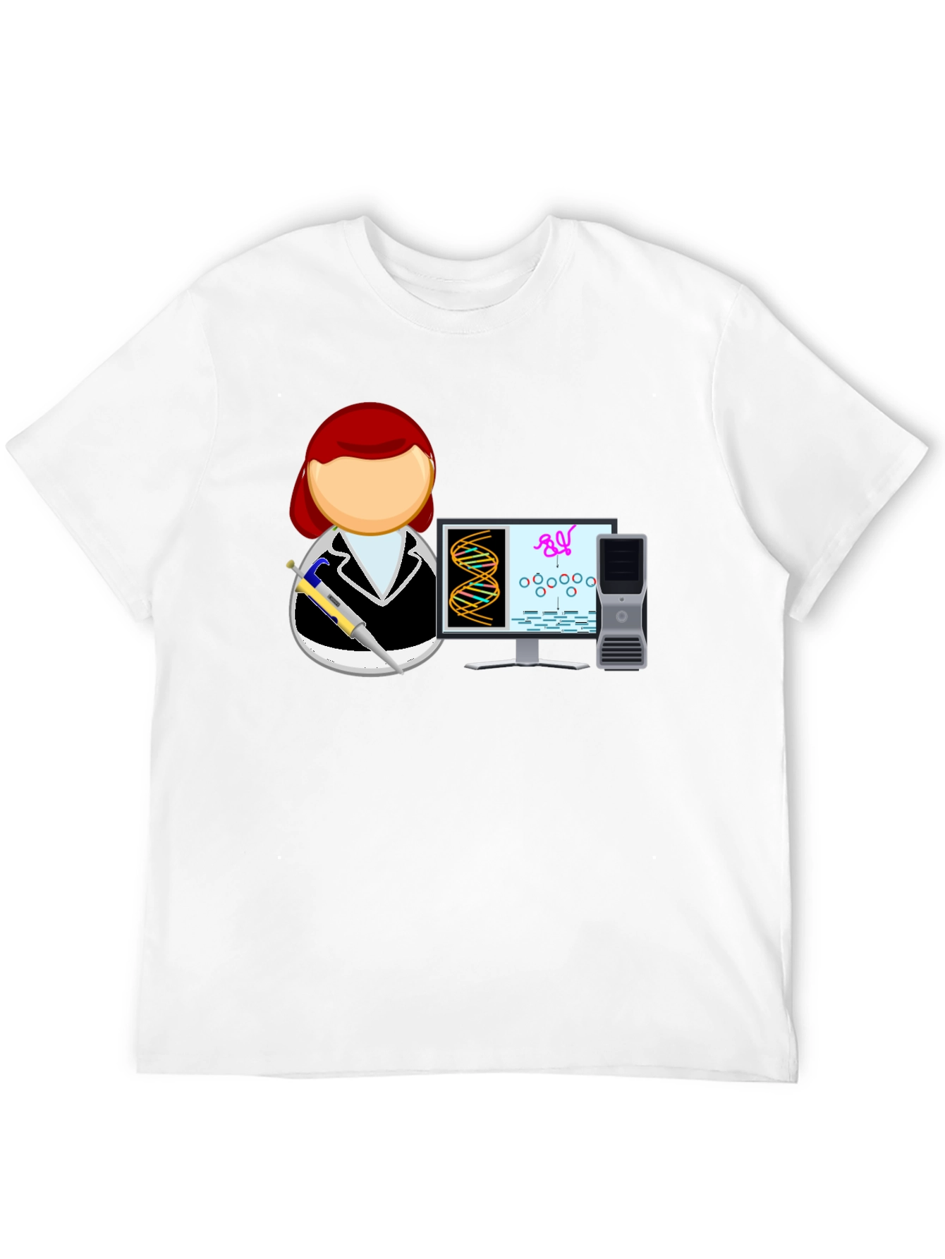 Science T-Shirt with Scientist and DNA