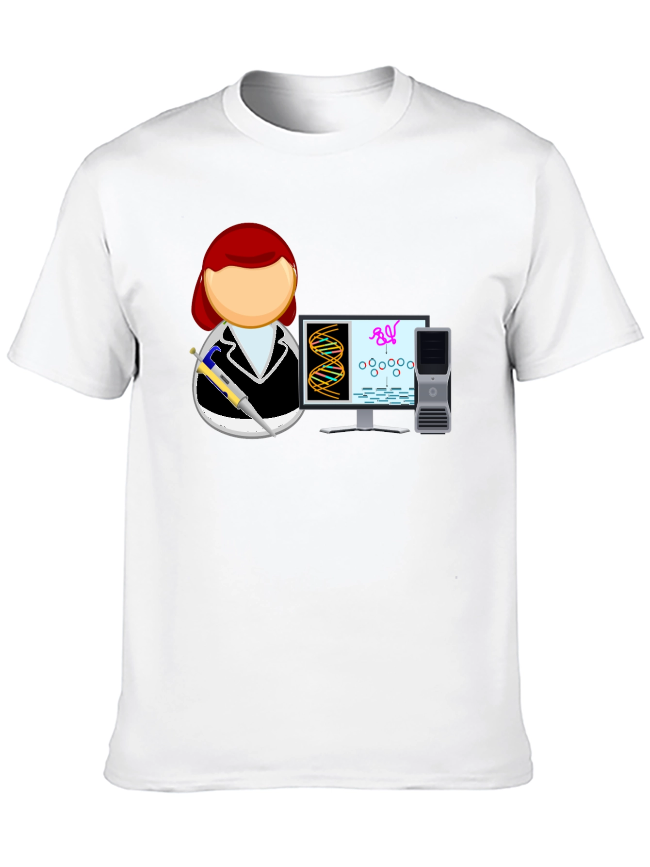 Science T-Shirt with Scientist and DNA