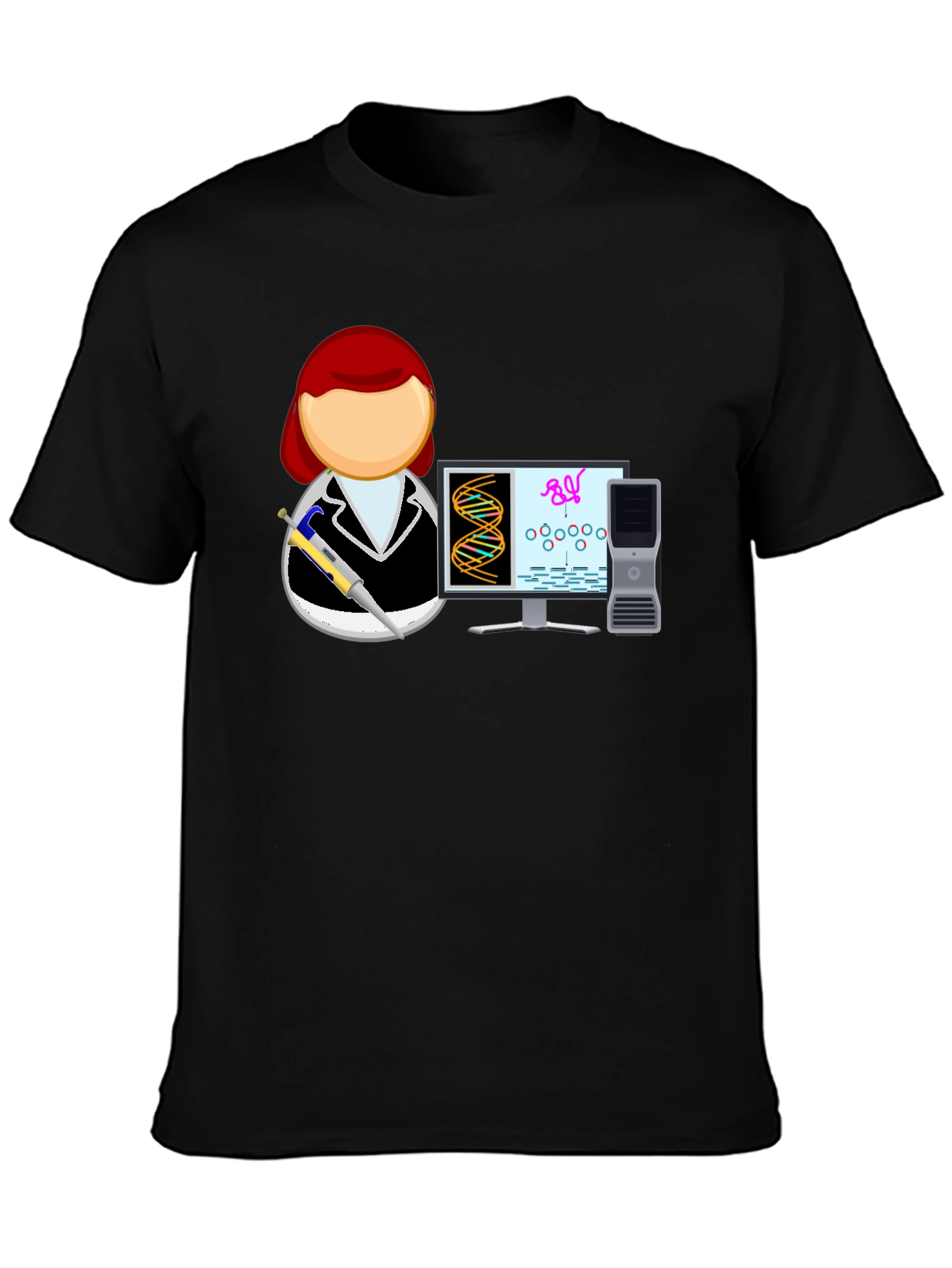Science T-Shirt with Scientist and DNA