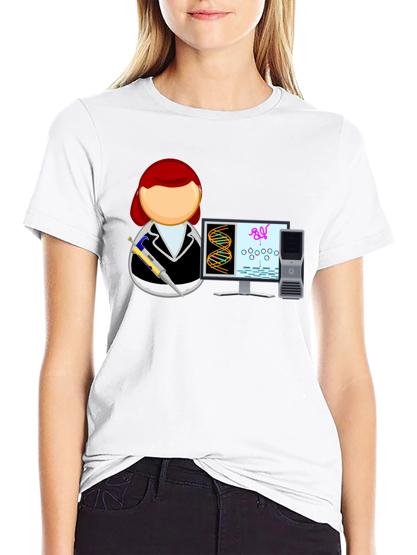 Science T-Shirt with Scientist and DNA