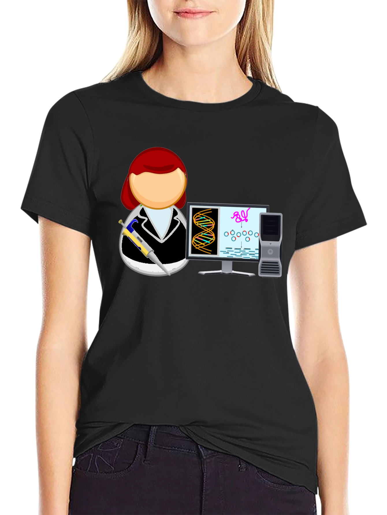 Science T-Shirt with Scientist and DNA
