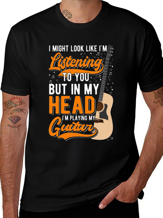 Funny Guitar Player T-Shirt - Listening in My Head