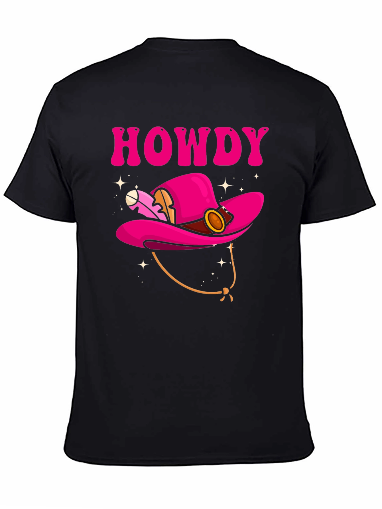 Howdy Pink Cowboy Hat Graphic T-Shirt