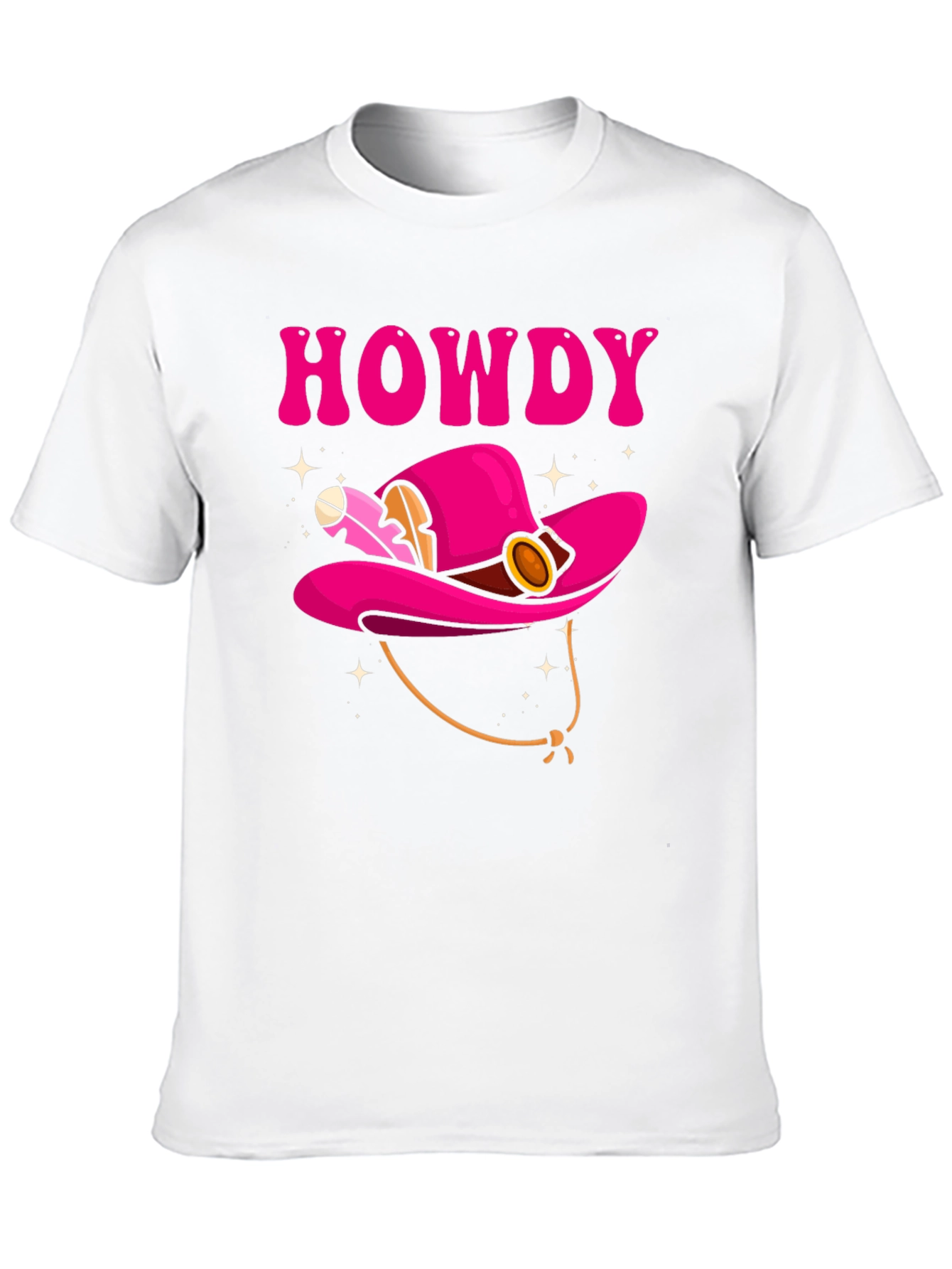 Howdy Pink Cowboy Hat Graphic T-Shirt