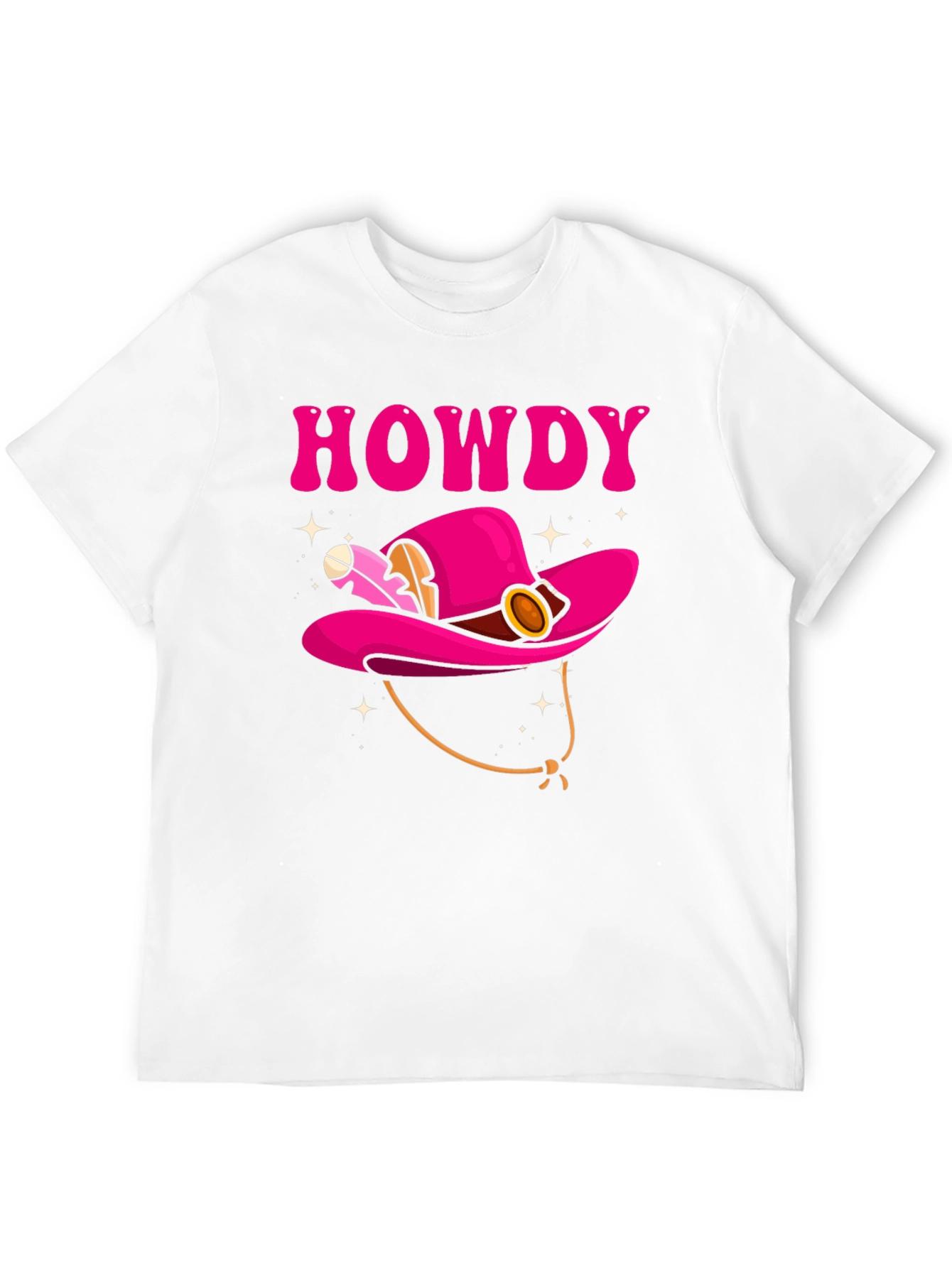 Howdy Pink Cowboy Hat Graphic T-Shirt