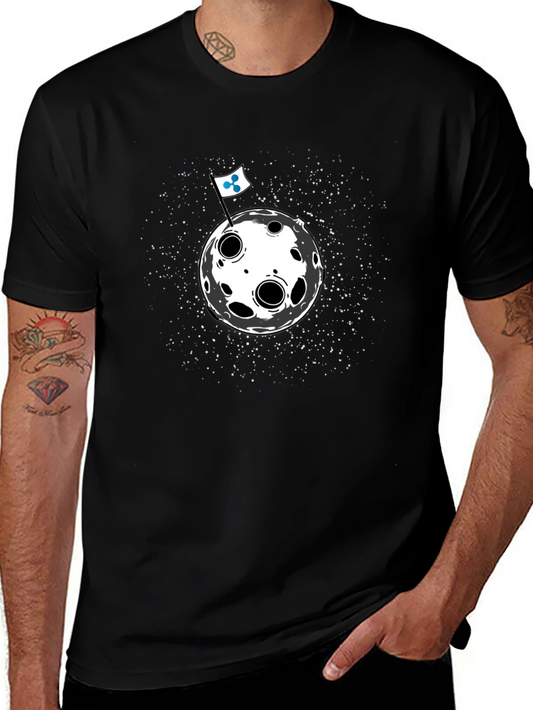 Crypto Moon Flag Graphic Tee - XRP to the Moon!