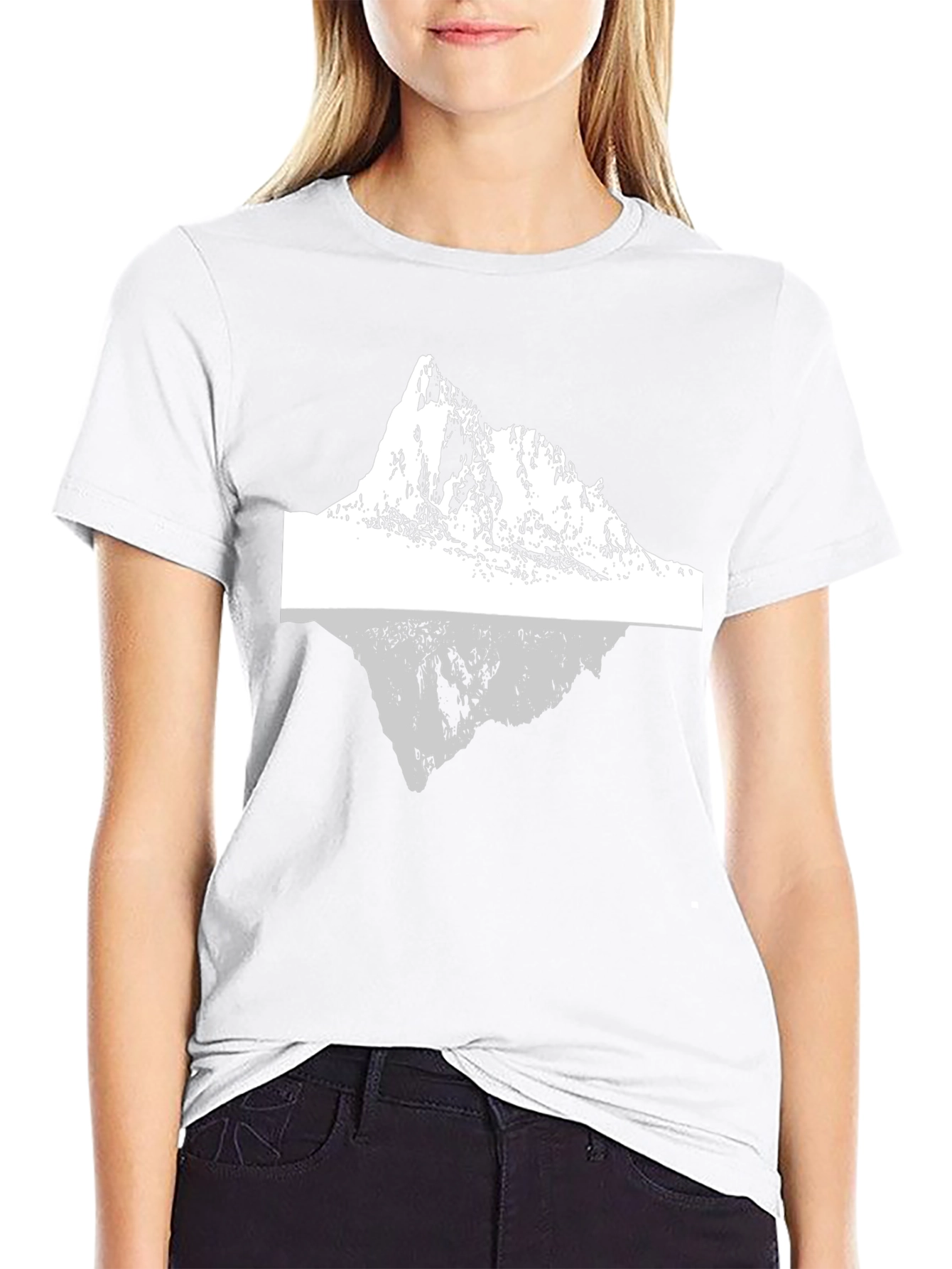 Mountain Reflection Graphic Tee - Black