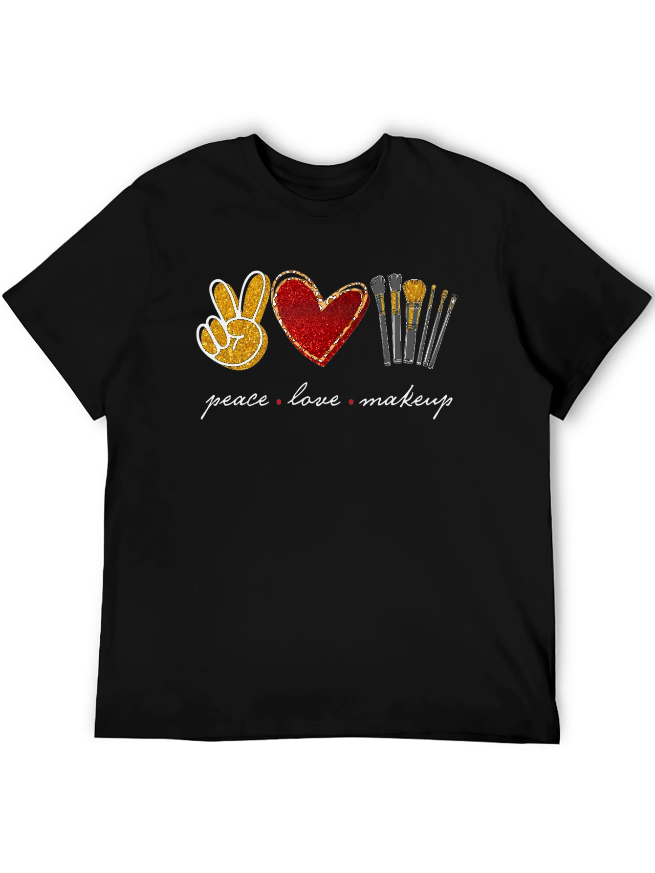 Peace Love Makeup Graphic T-Shirt