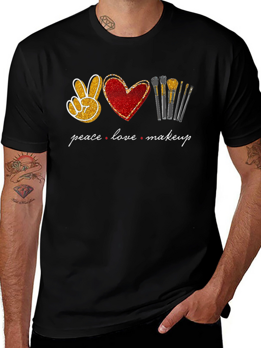 Peace Love Makeup Graphic T-Shirt
