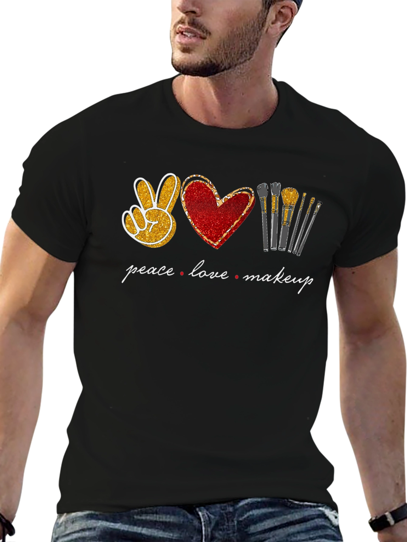 Peace Love Makeup Graphic T-Shirt