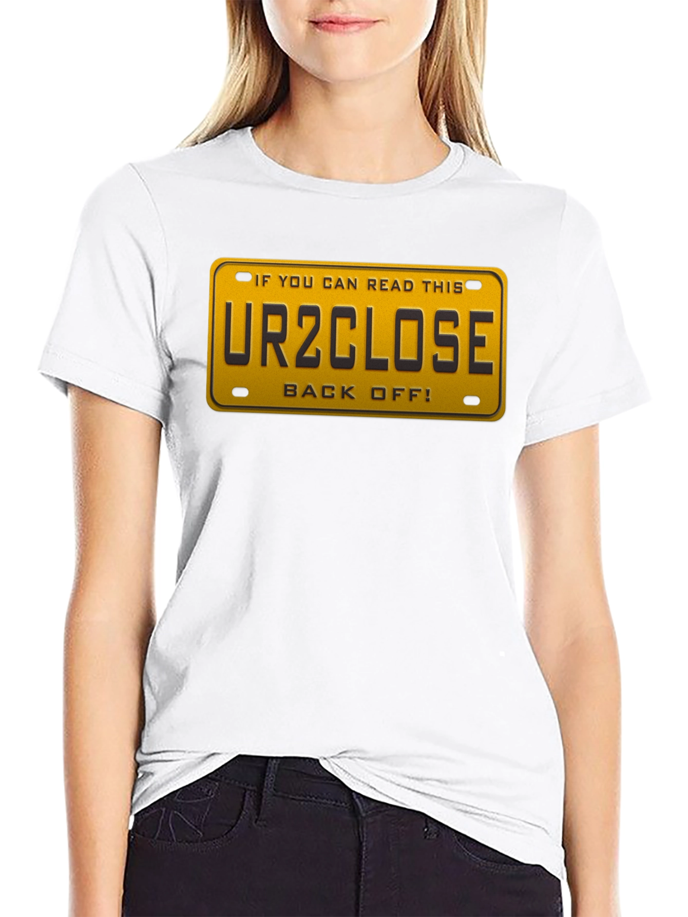 Funny UR2CLOSE License Plate Graphic T-Shirt