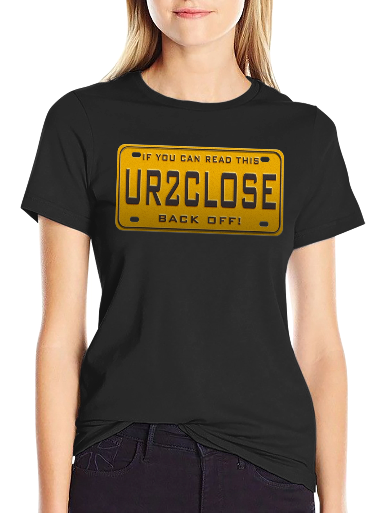 Funny UR2CLOSE License Plate Graphic T-Shirt