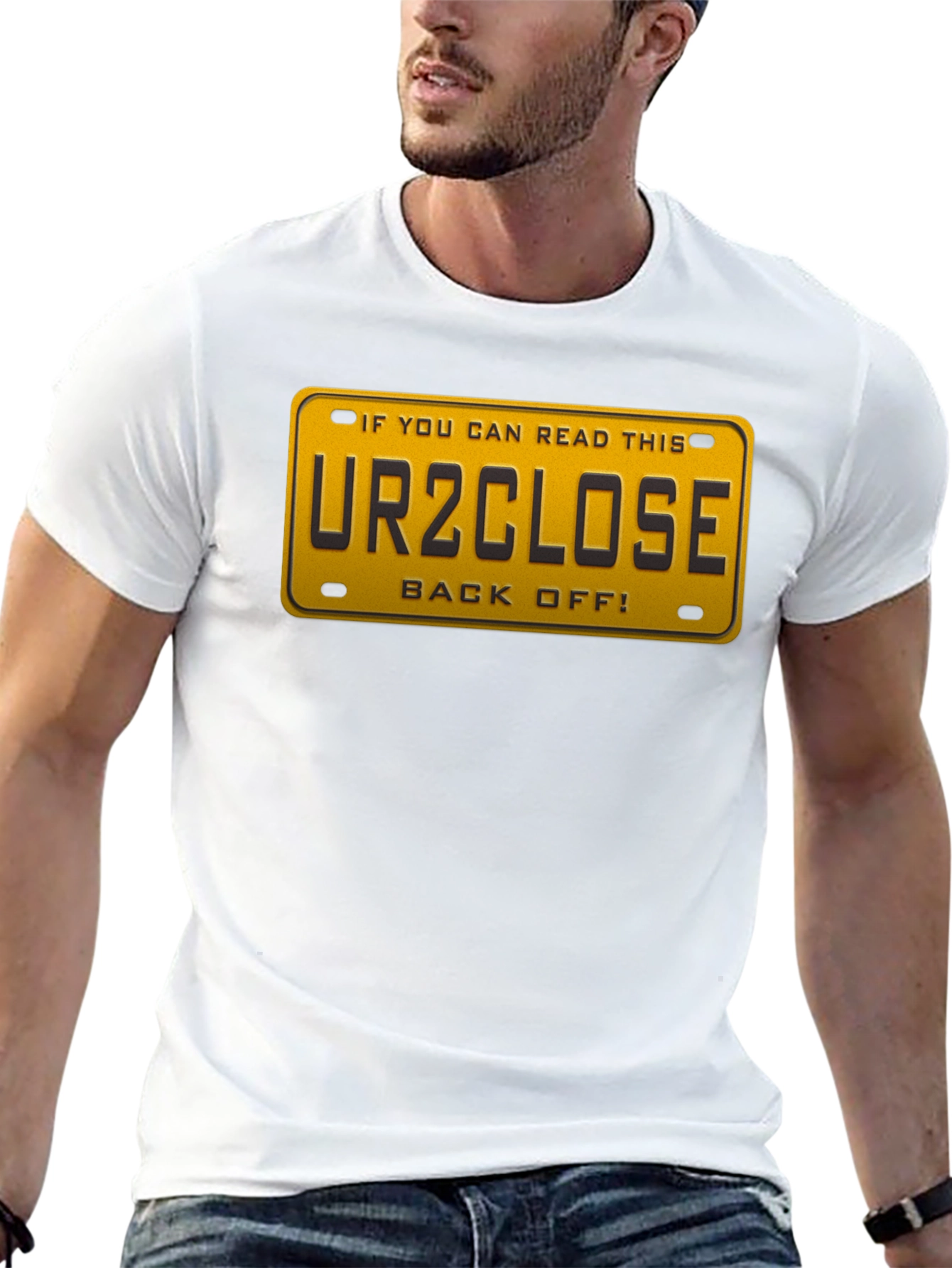 Funny UR2CLOSE License Plate Graphic T-Shirt