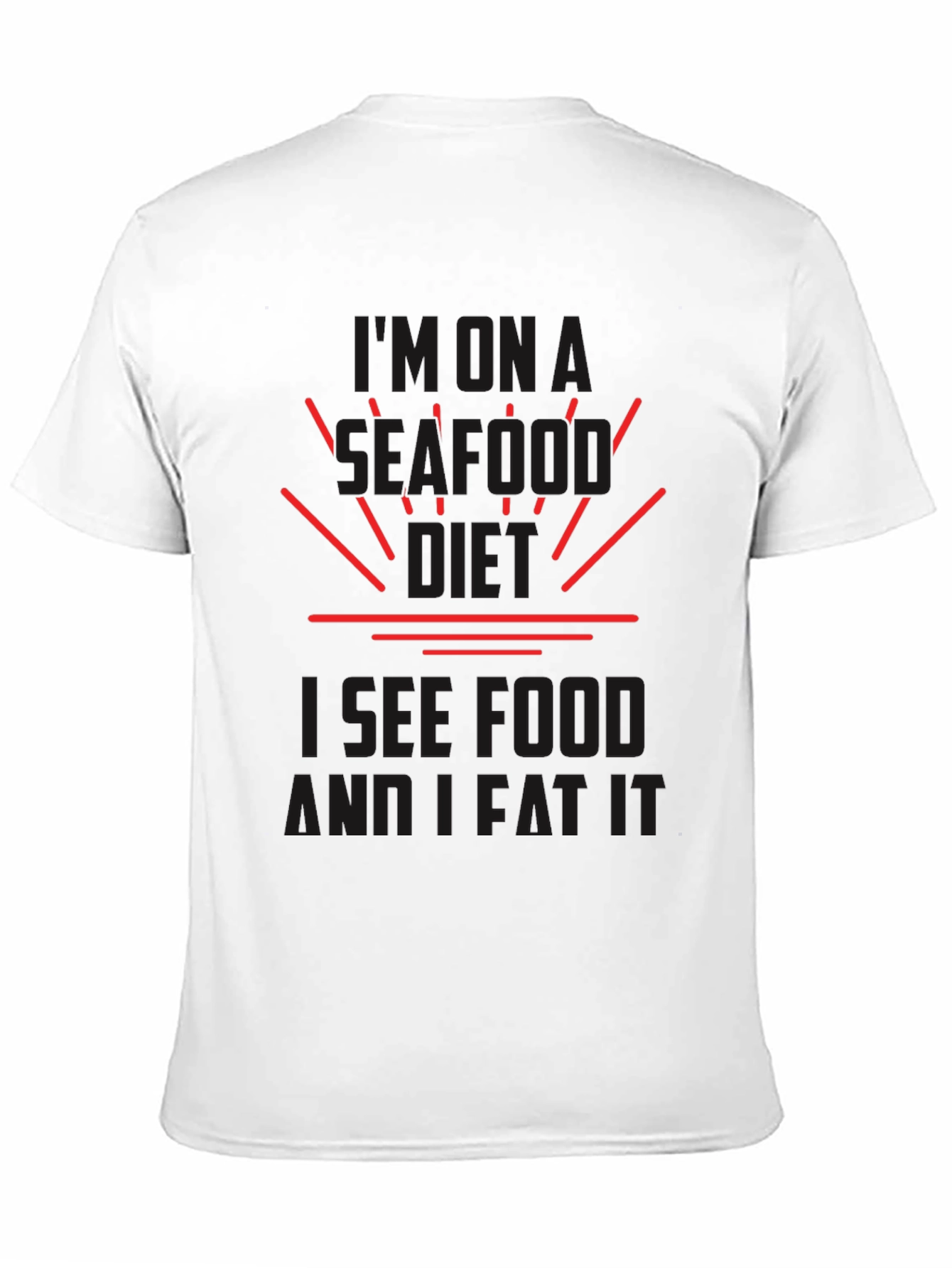 Seafood Diet Black T-Shirt