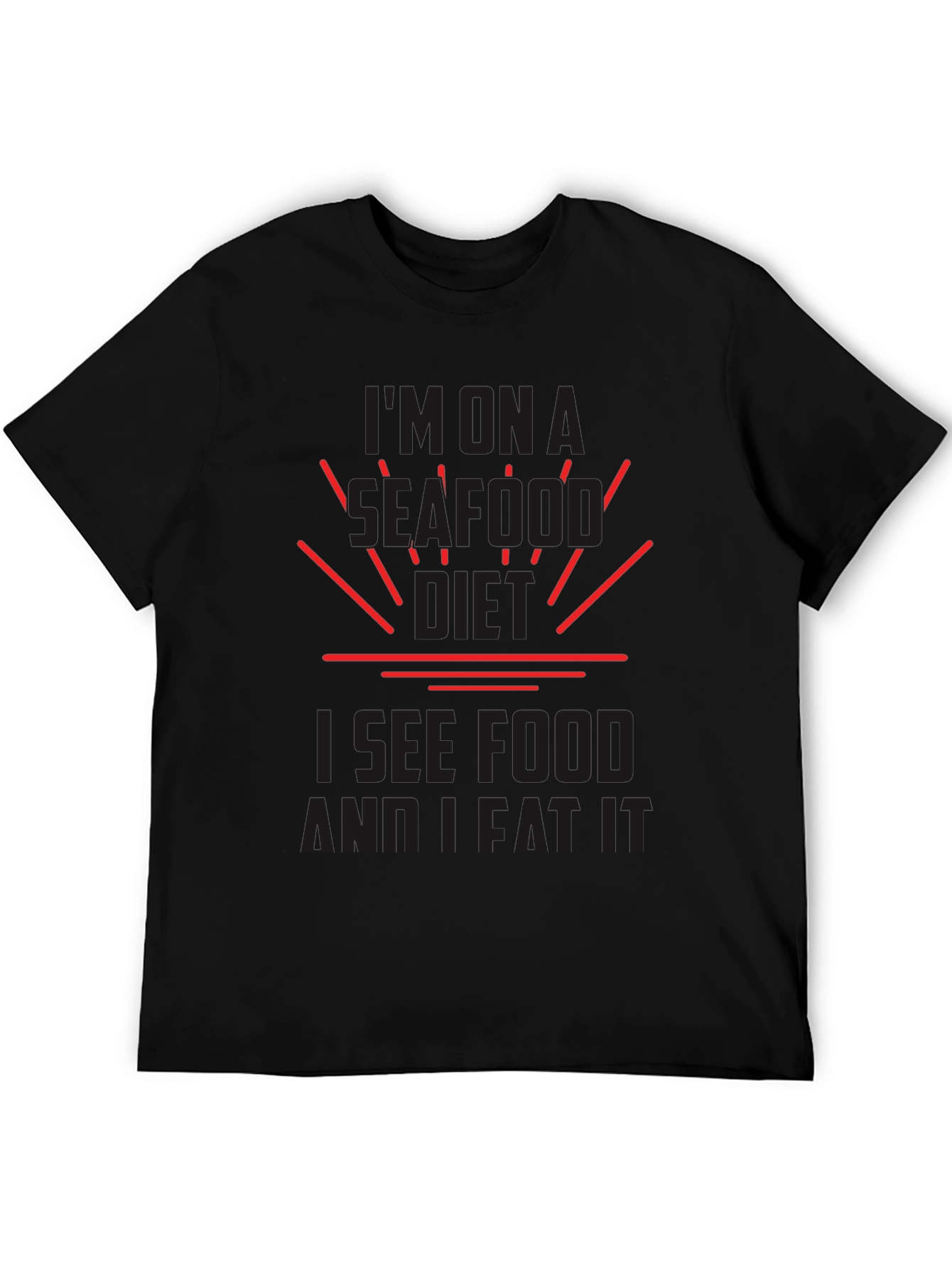 Seafood Diet Black T-Shirt