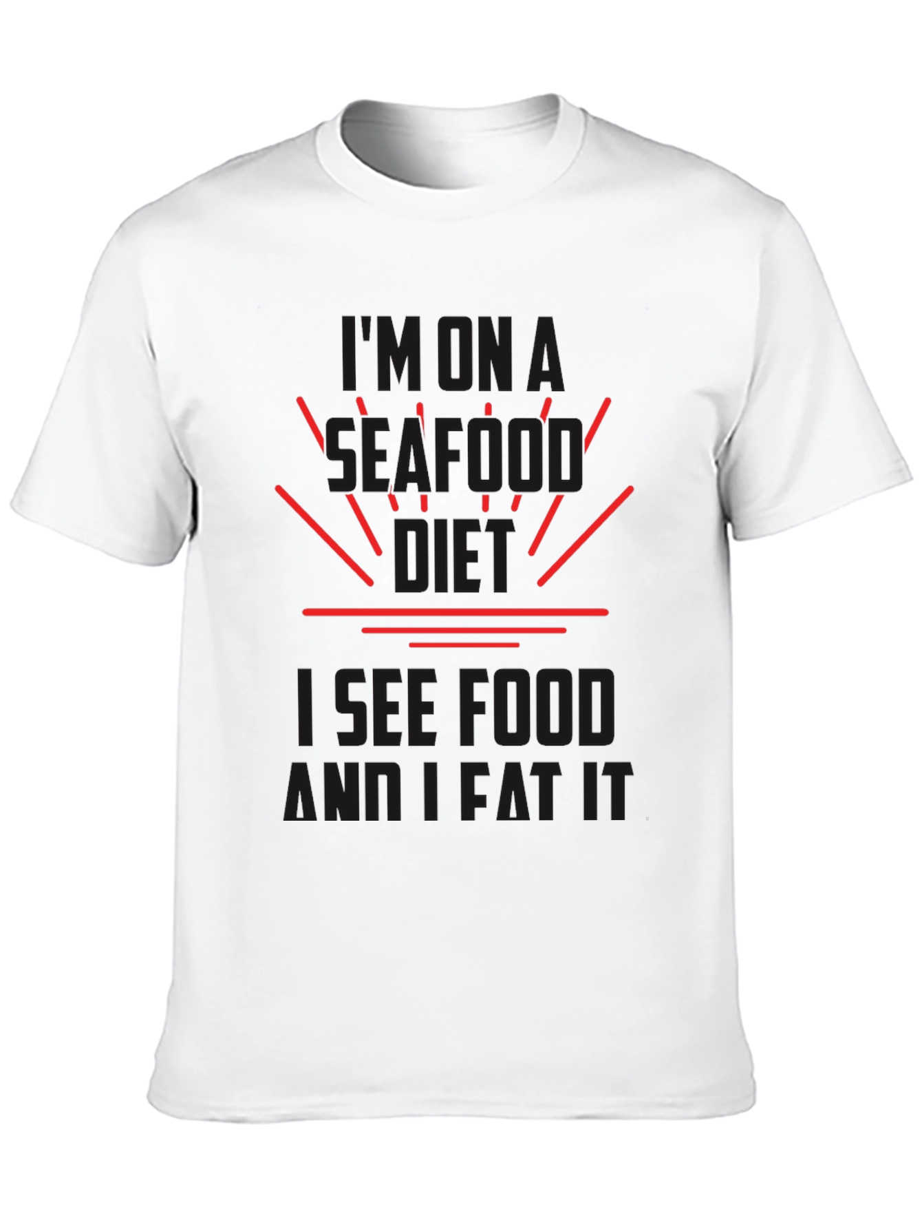 Seafood Diet Black T-Shirt