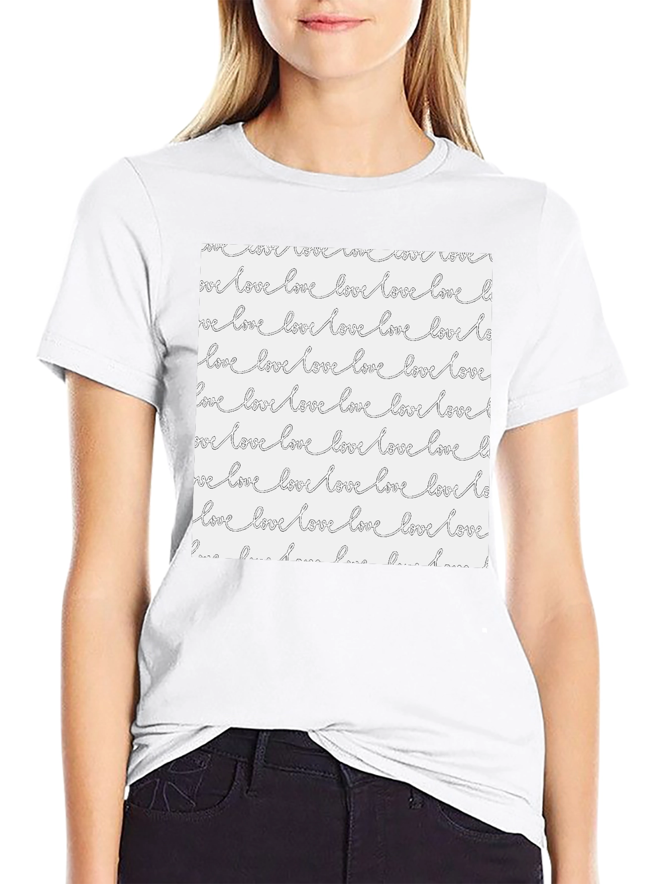 Love Pattern T-Shirt - Stylish Graphic Tee