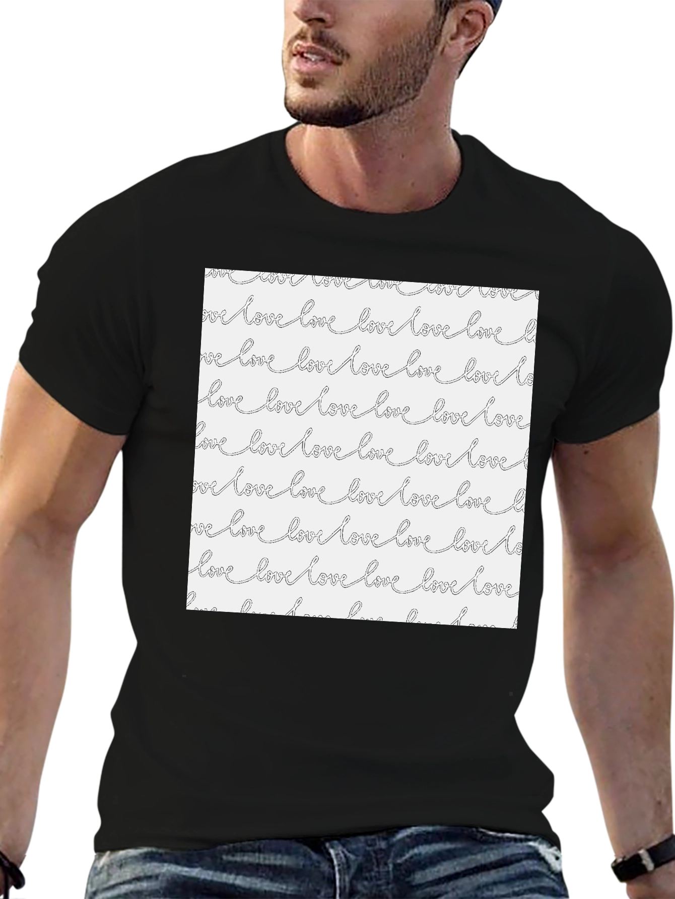 Love Pattern T-Shirt - Stylish Graphic Tee