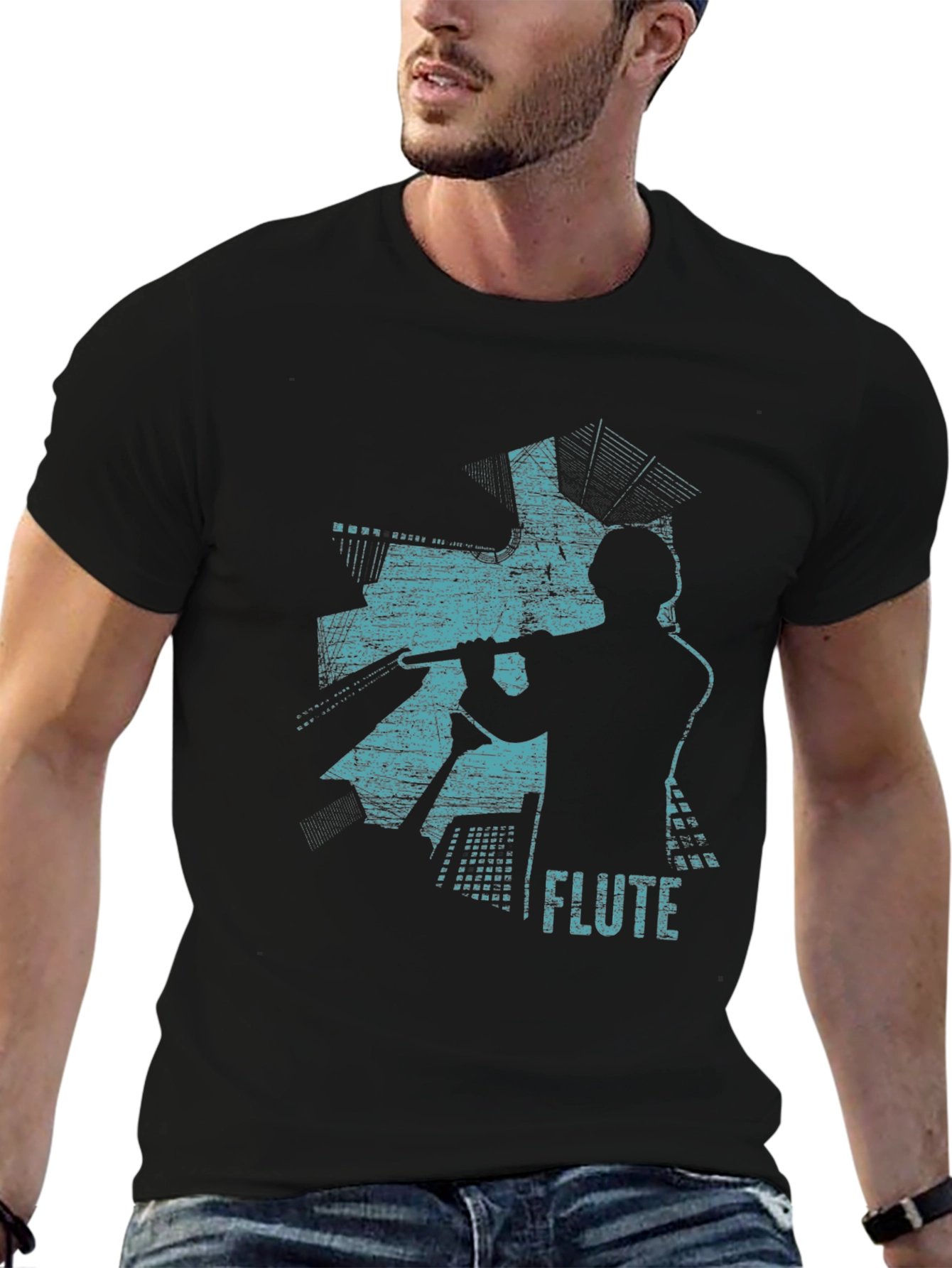 Flute Player Graphic Tee - Music Lover T-Shirt