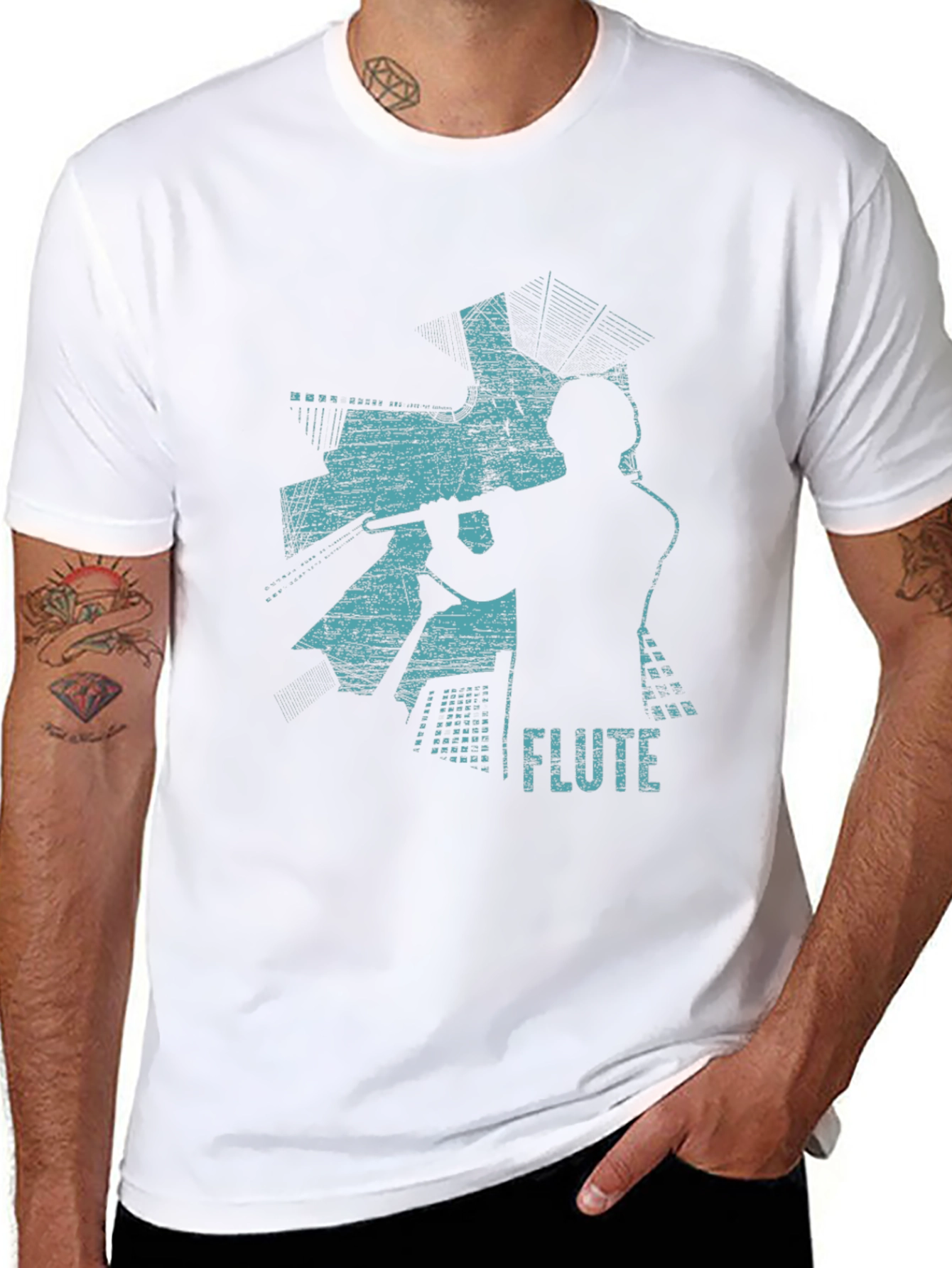 Flute Player Graphic Tee - Music Lover T-Shirt