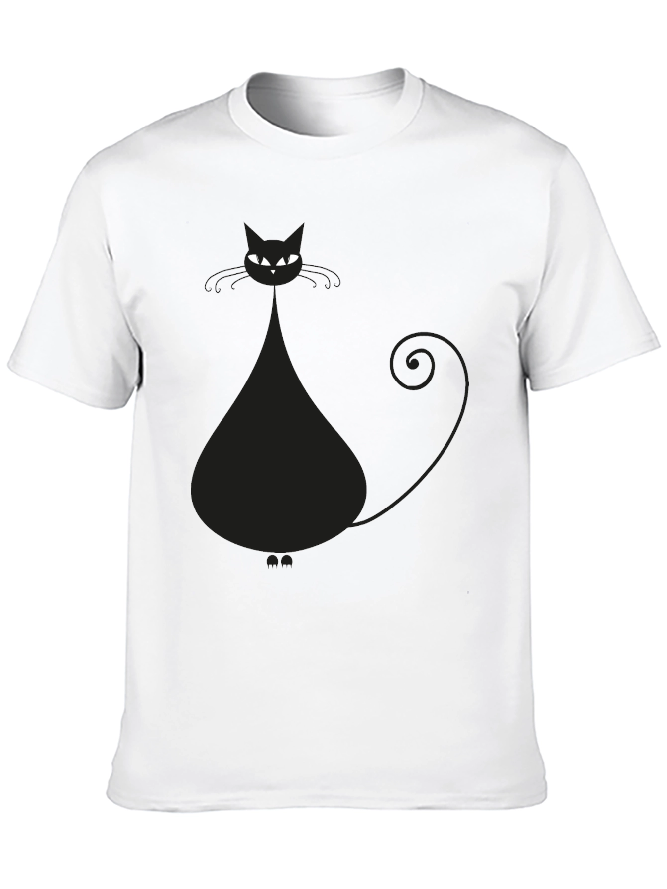 Black Cat Graphic T-Shirt - Mens Casual Tee