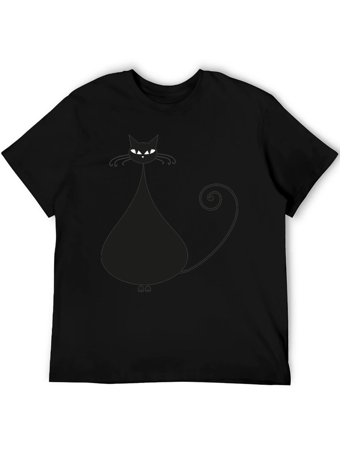 Black Cat Graphic T-Shirt - Mens Casual Tee