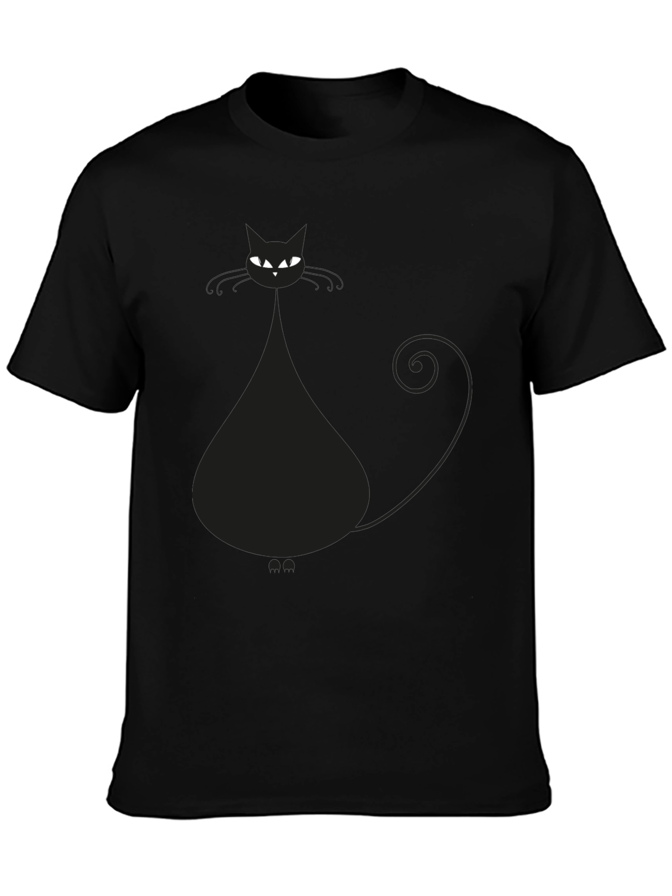 Black Cat Graphic T-Shirt - Mens Casual Tee