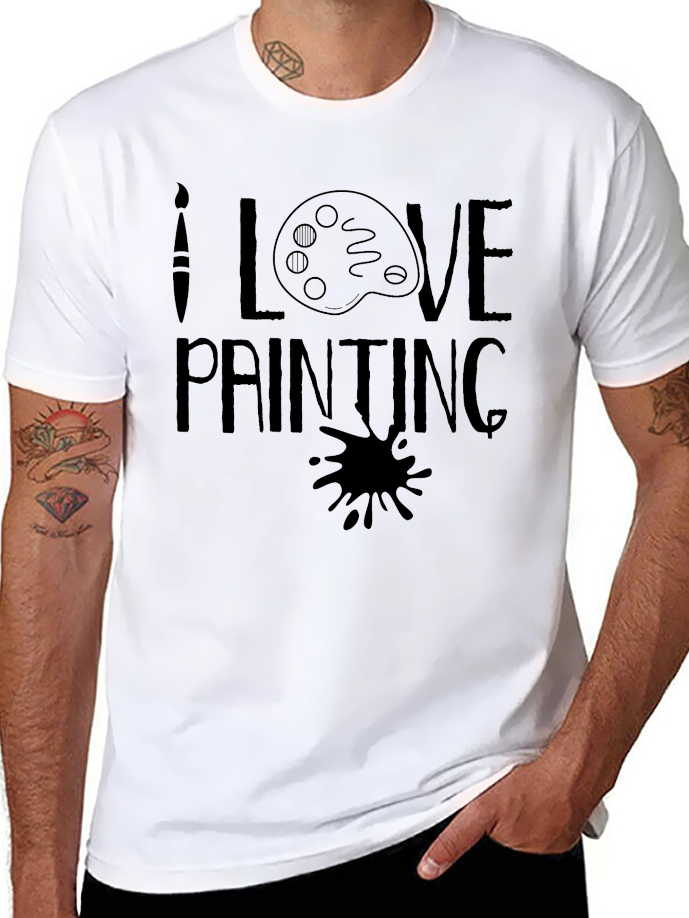 I Love Painting Graphic T-Shirt Artist Tee