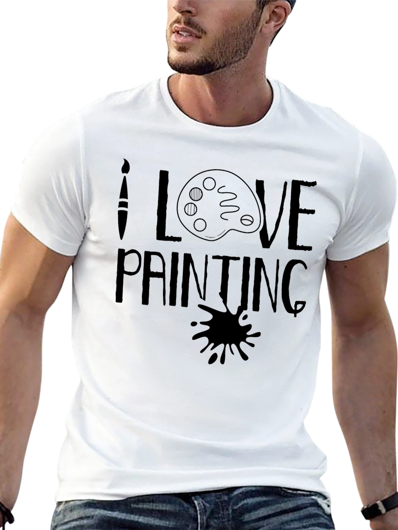 I Love Painting Graphic T-Shirt Artist Tee