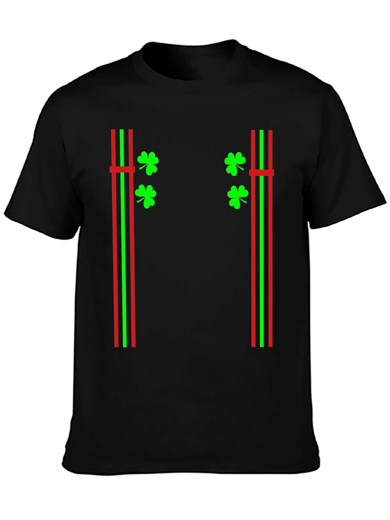 St. Patricks Day Suspender Shamrock T-Shirt